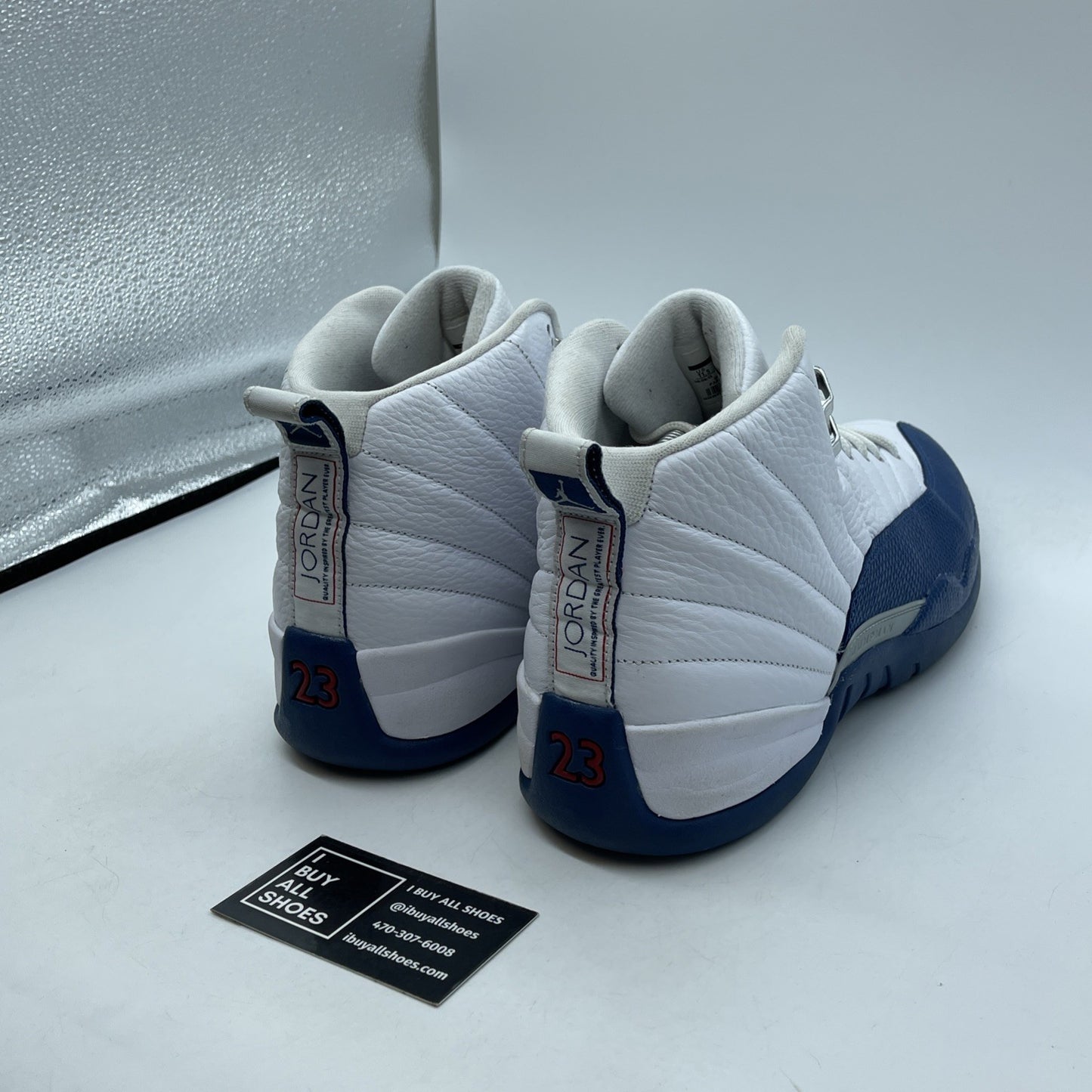 Size 11.5 - Jordan 12 Retro French Blue 2016 White Red Leather (130690-113)