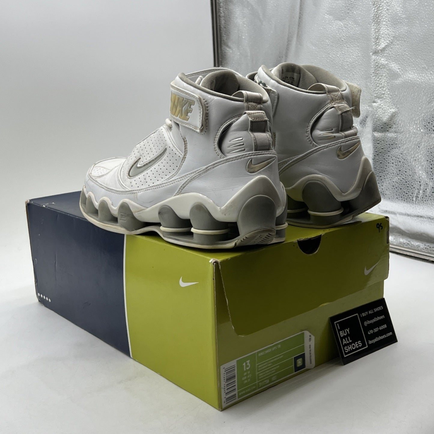 Size 13 - Nike Shox Ups TB White Metallic Silver (311738-102)