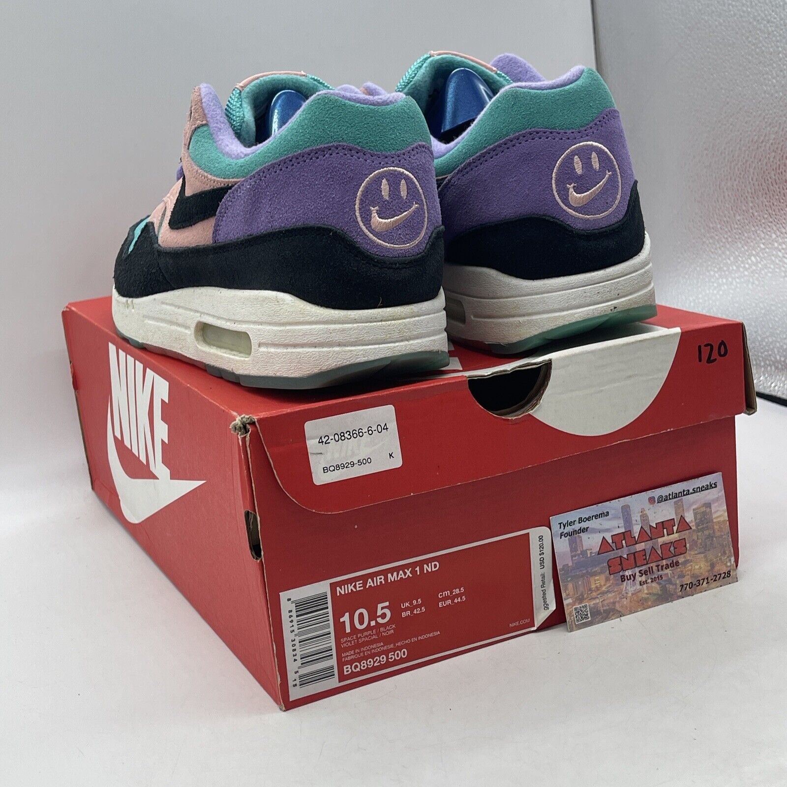 Size 10.5 - Nike Air Max 1 Have A Nike Day Pink Black Blue Suede (BQ8929-500)