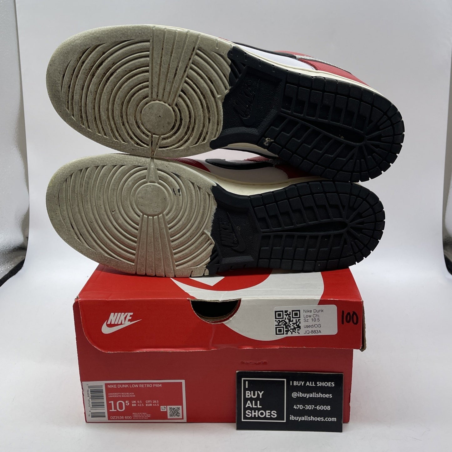 Size 10.5 - Nike Dunk Low Split - Chicago Red Black Leather (DZ2536-600)