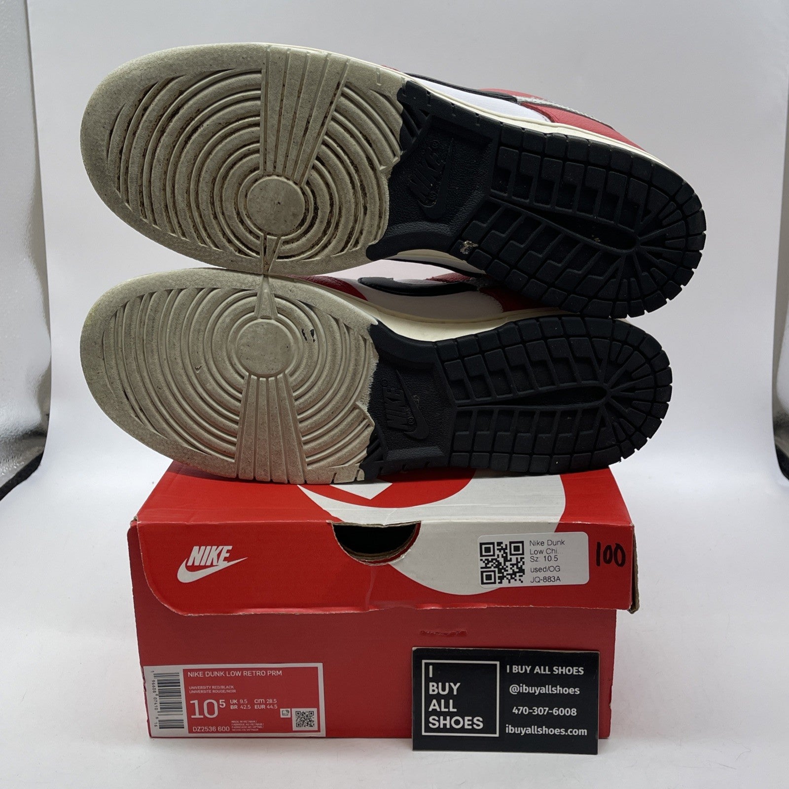 Size 10.5 - Nike Dunk Low Split - Chicago Red Black Leather (DZ2536-600)