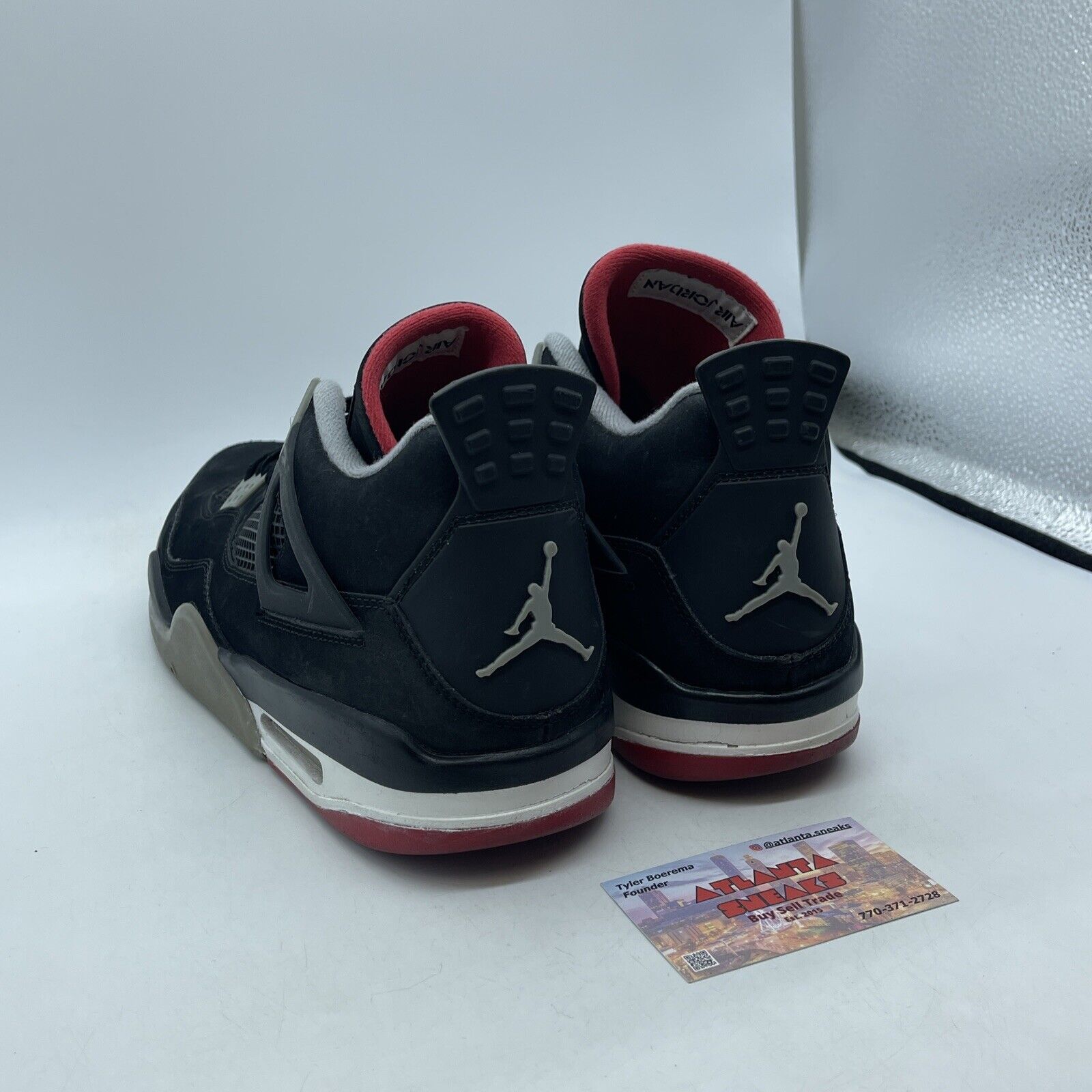 Size 11.5 - Jordan 4 Retro bred release 2012 Black Red Suede Leather (308497-089
