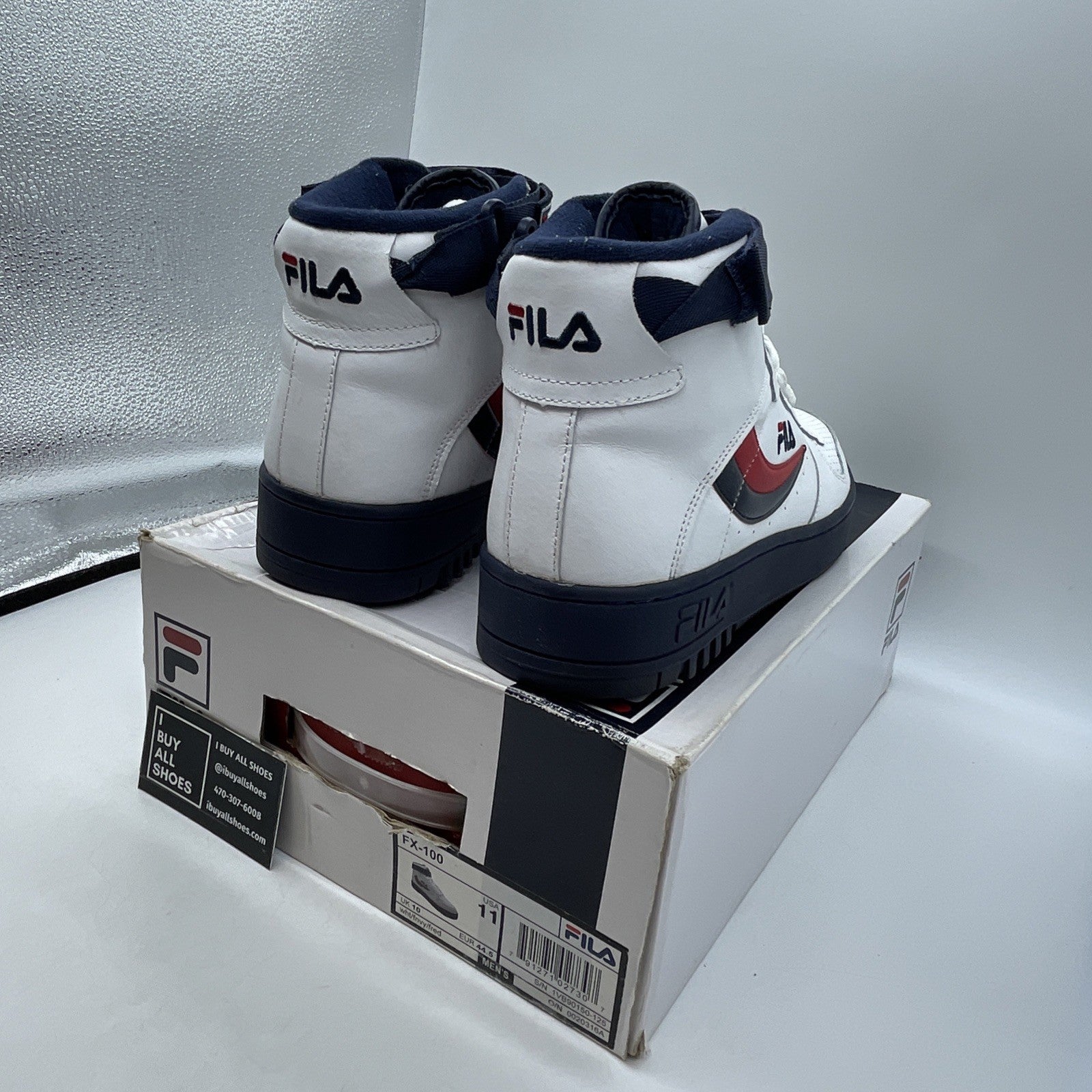 Size 11 - Fila Mens Fx-100 Sneakers White/Navy/Red (1VB90150-125)