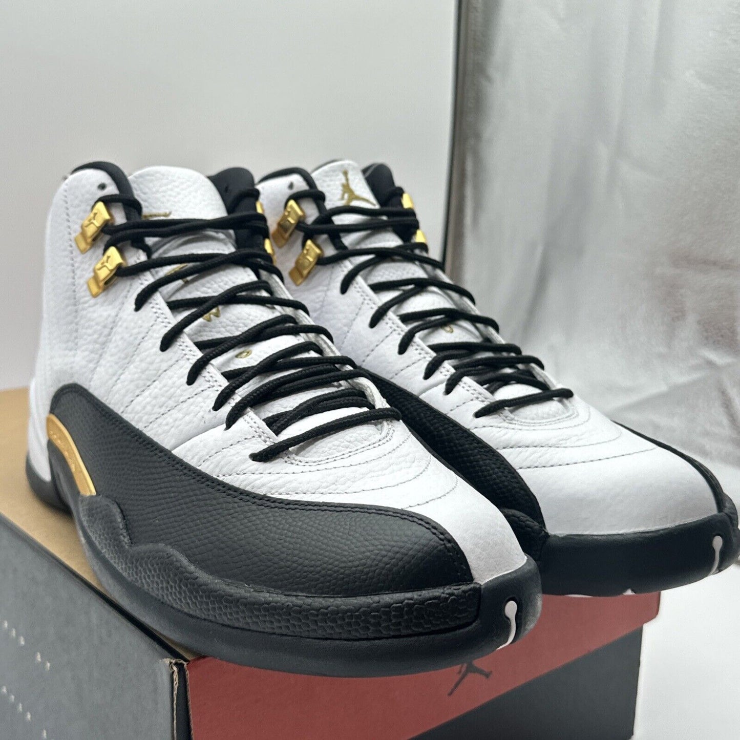 Size 11.5 - Jordan 12 Royalty White Black Gold New Leather Human Retros OG Box