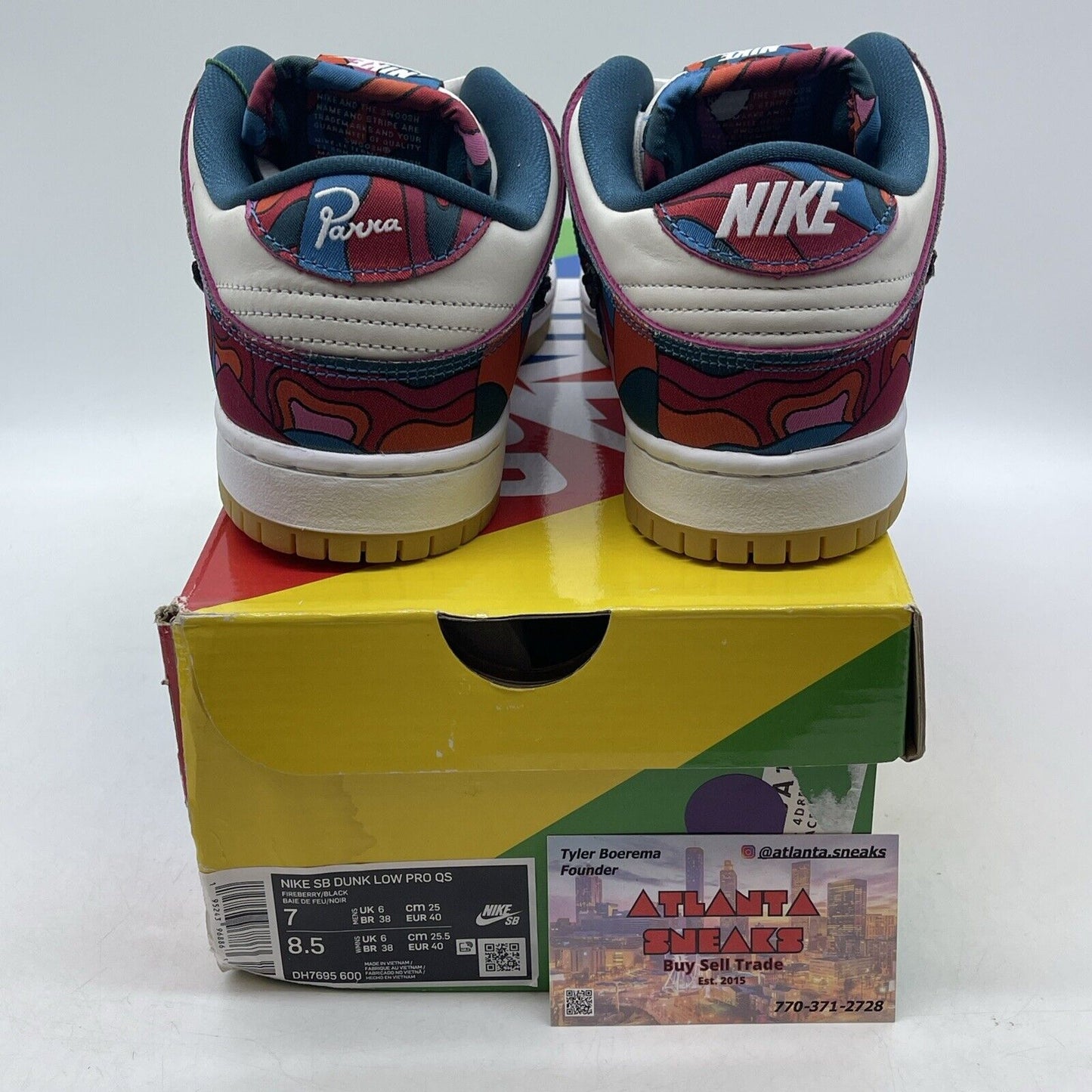 Size 7 - Nike Dunk Low Pro SB x Parra Abstract Art 2021 Suede (DH7695-600)