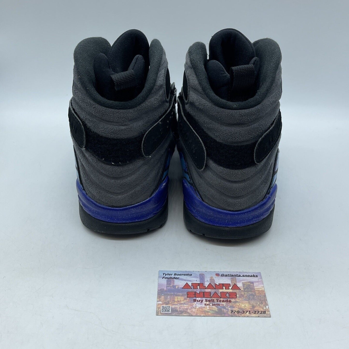 Size 13 - Air Jordan 8 Retro 2007 Aqua Purple Leather  Black Suede (305381-025)