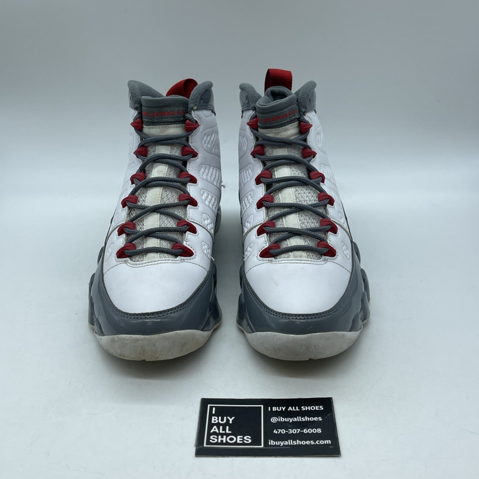 Size 9 - Jordan 9 Retro Mid Fire Red White Grey Leather (CT8019-162)