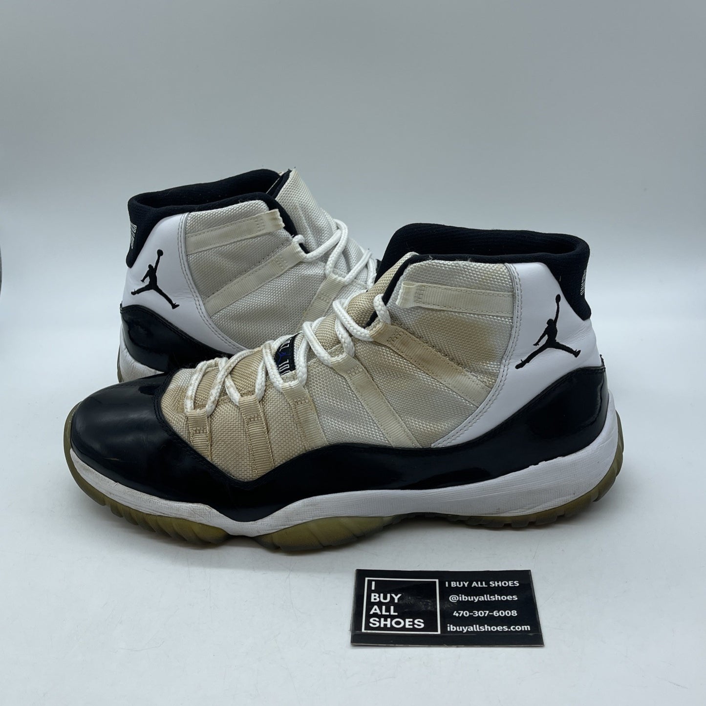 Size 12 - Jordan 11 Retro Concord Black White Leather Suede (378037-107)