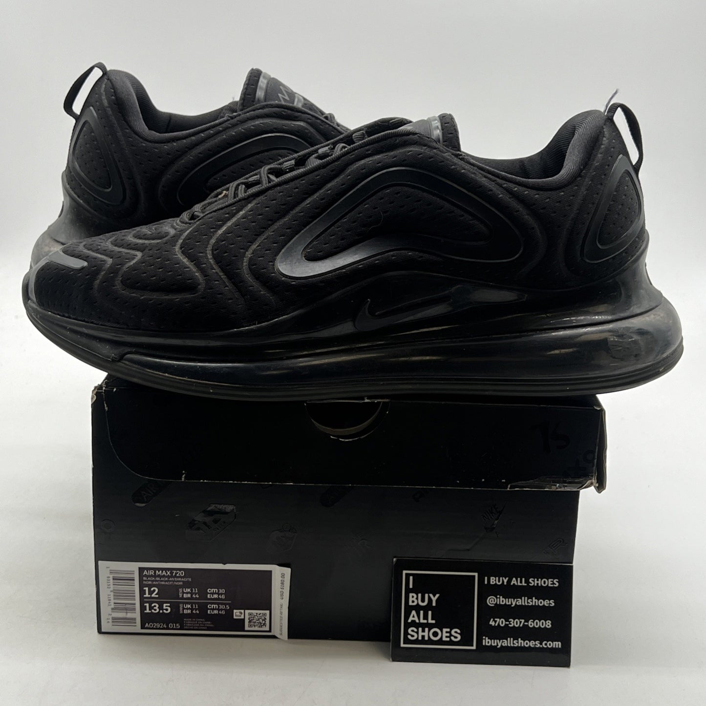 Size 12 - Nike Air Max 720 Triple Black (AO2924-015)