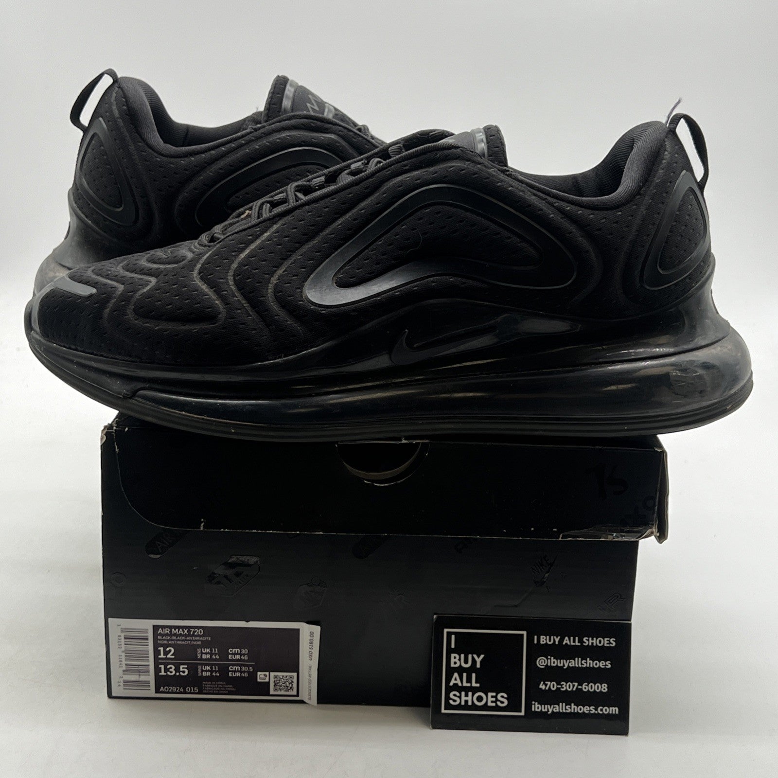 Size 12 - Nike Air Max 720 Triple Black (AO2924-015)