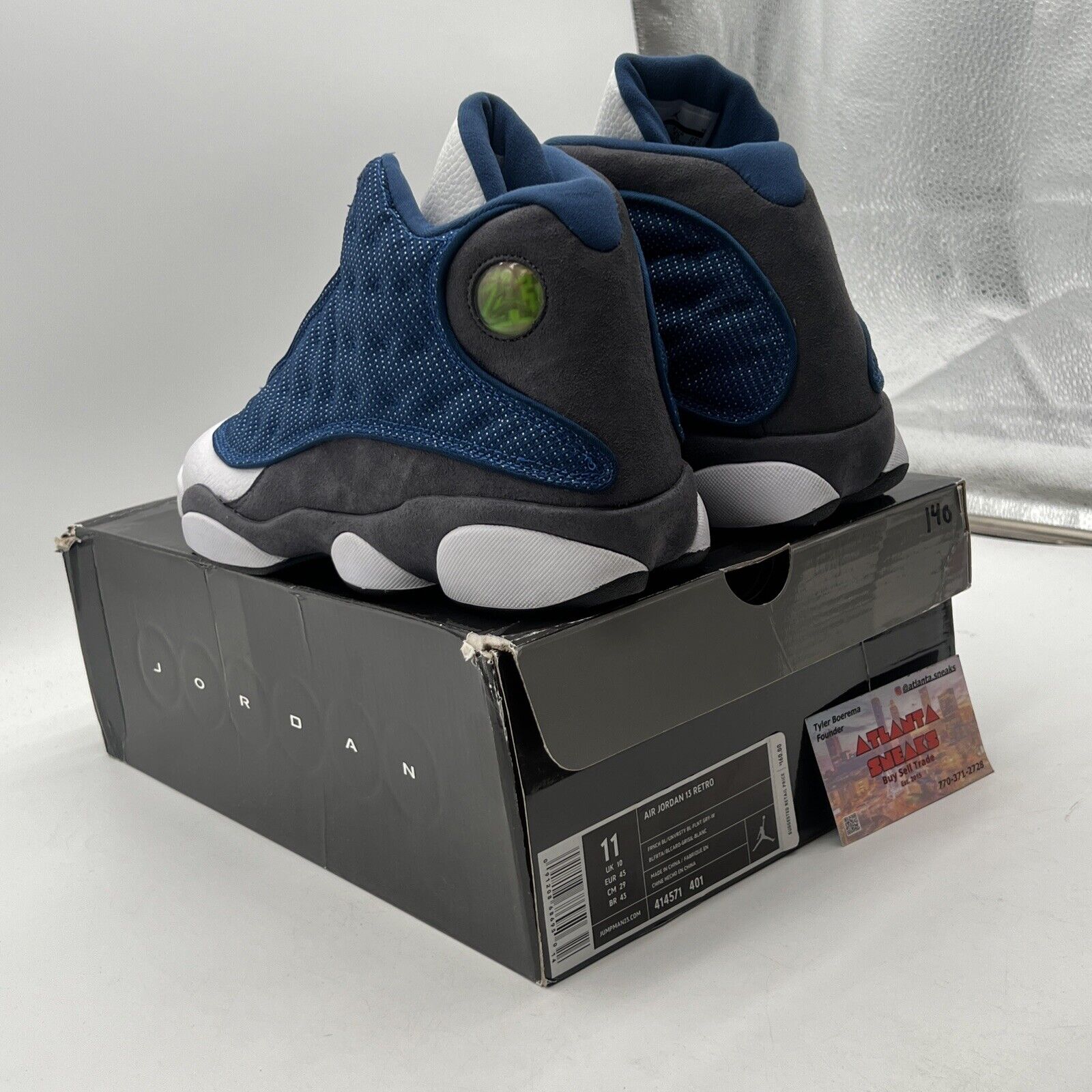 Size 11 - Air Jordan 13 Retro 2010 Flint White Blue Grey Suede (414571-401)