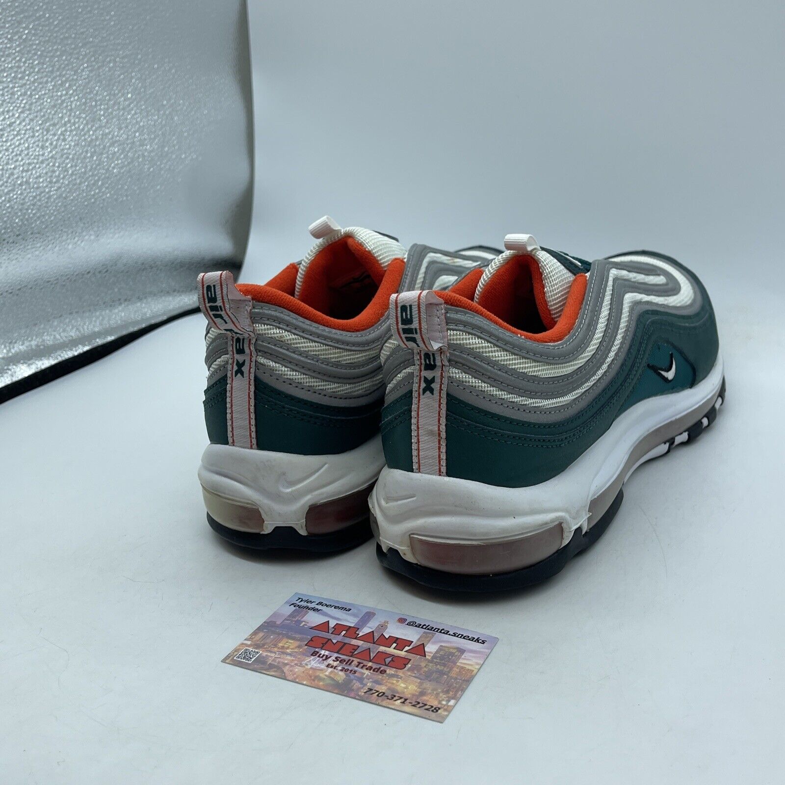 Size 12 - Nike Air Max 97 Miami Dolphins Blue Silver Suede Leather (921826-300)