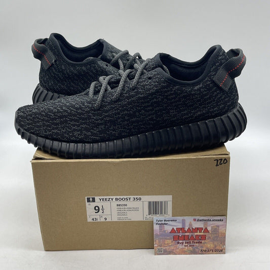 Size 9.5 - adidas Yeezy Boost 350 2016 Pirate Black Red (BB5350)