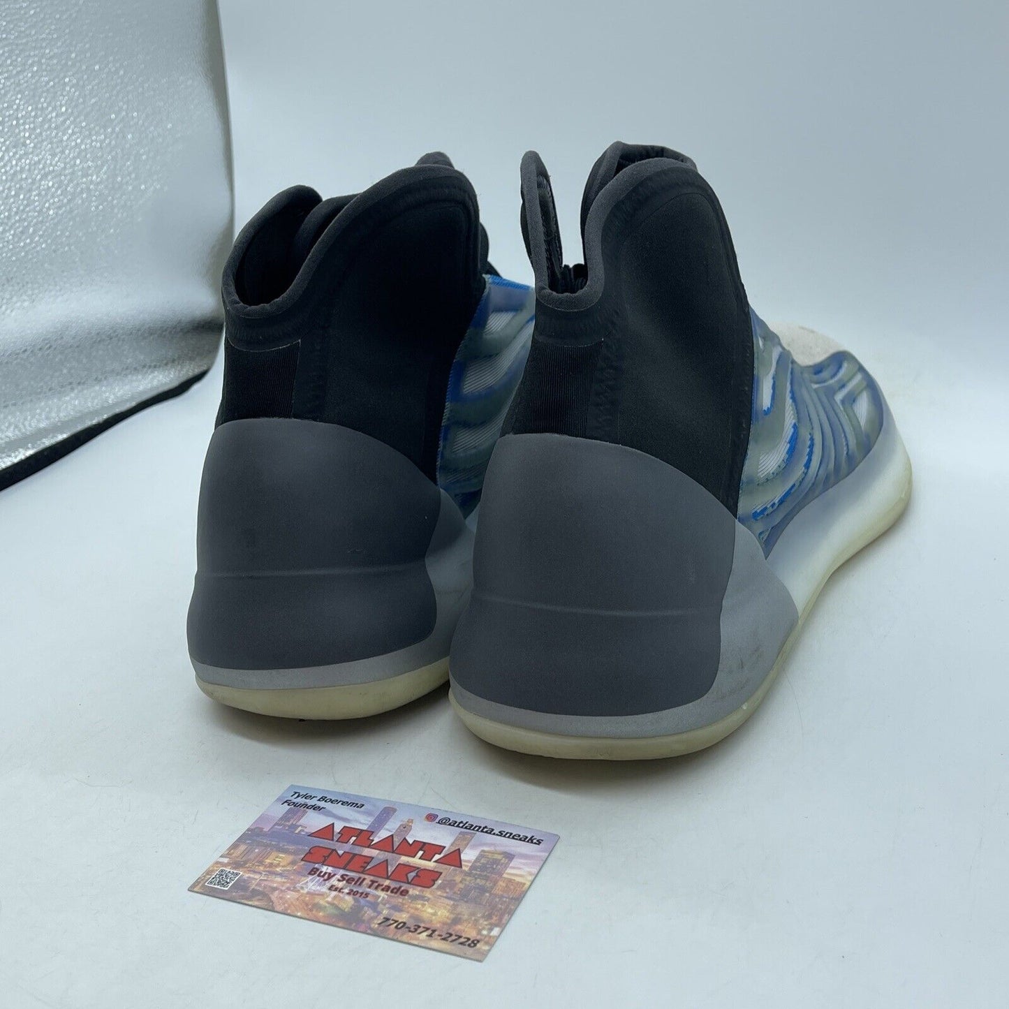 Size 10 - adidas Yeezy Quantum Frozen Blue Black Grey Suede Leather (GZ8872)