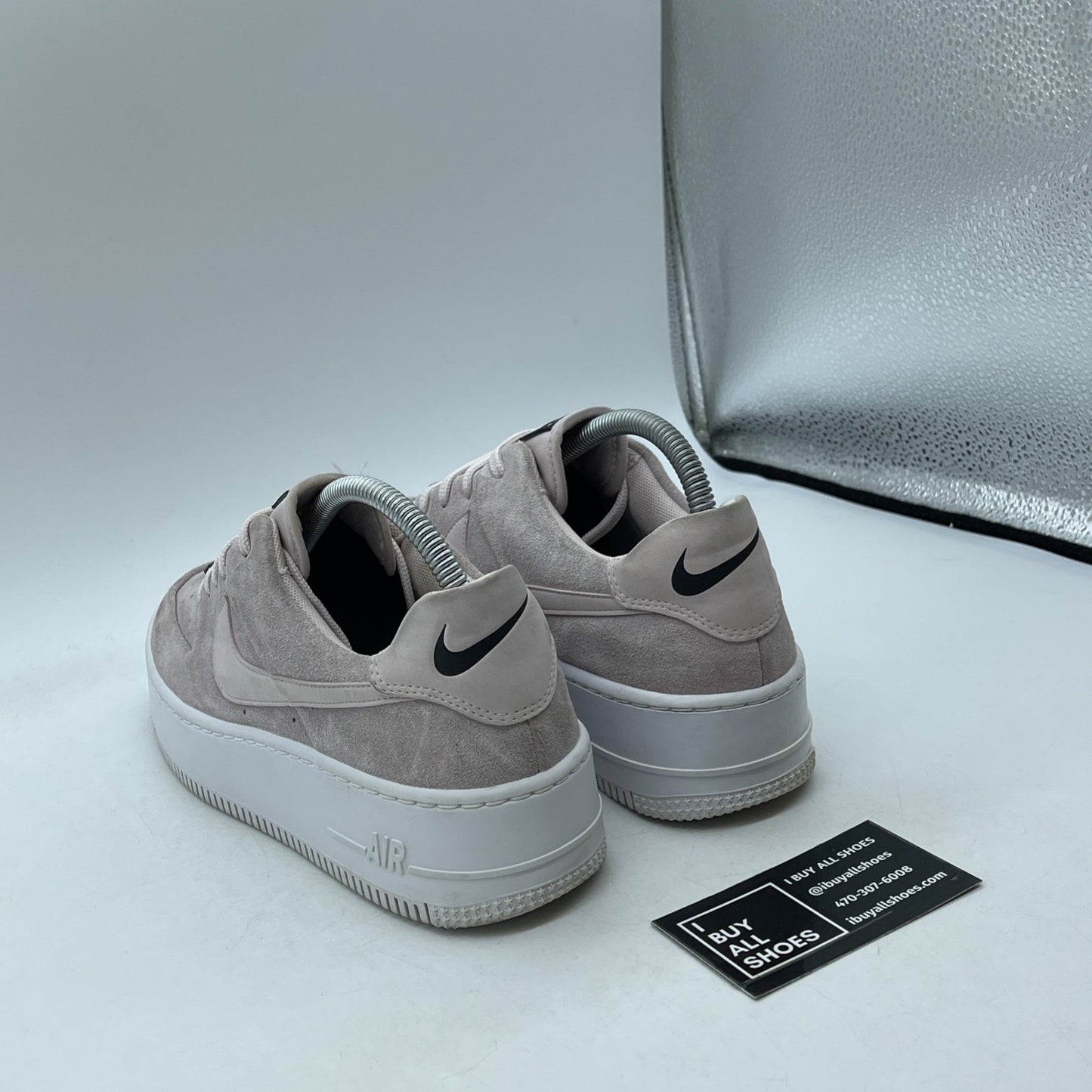 Size 9W - Nike Air Force 1 Sage Low Barely Rose Pink Black Suede (AR5339-604)