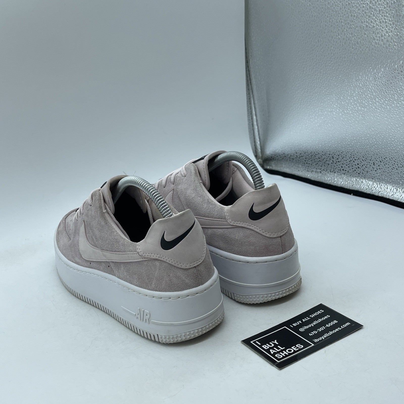 Size 9W - Nike Air Force 1 Sage Low Barely Rose Pink Black Suede (AR5339-604)