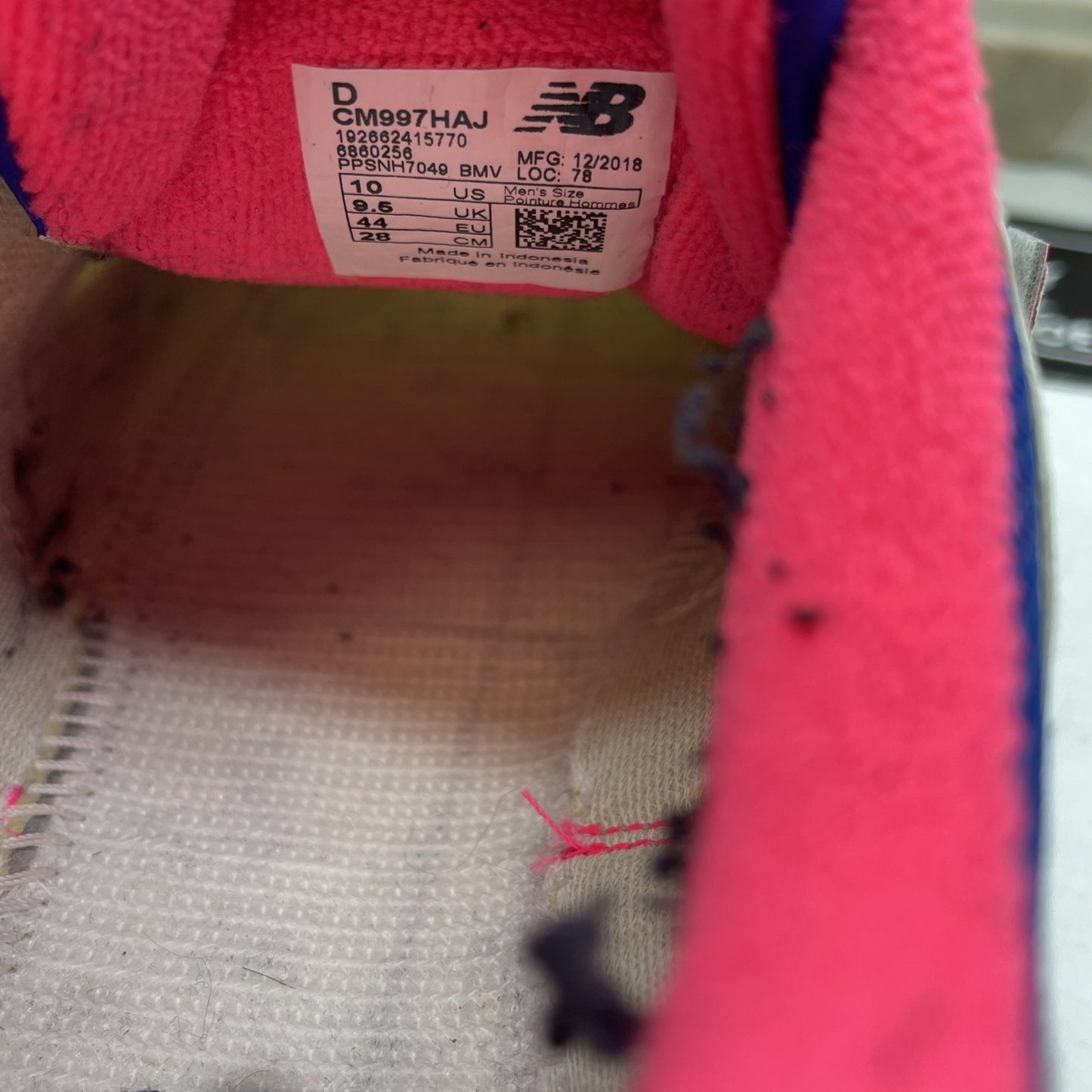 Size 10 - New Balance 997 White Pink Blue (CM997HAJ)