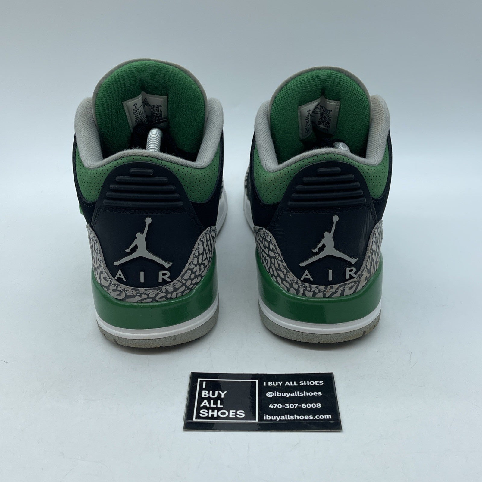 Size 9 - Jordan 3 Retro Mid Pine Green Black Grey White Suede (CT8532-030)