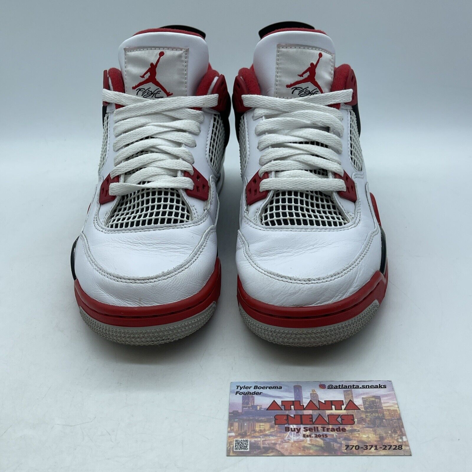 Size 7 - Jordan 4 Retro OG Mid Fire Red White Black (408452-160)