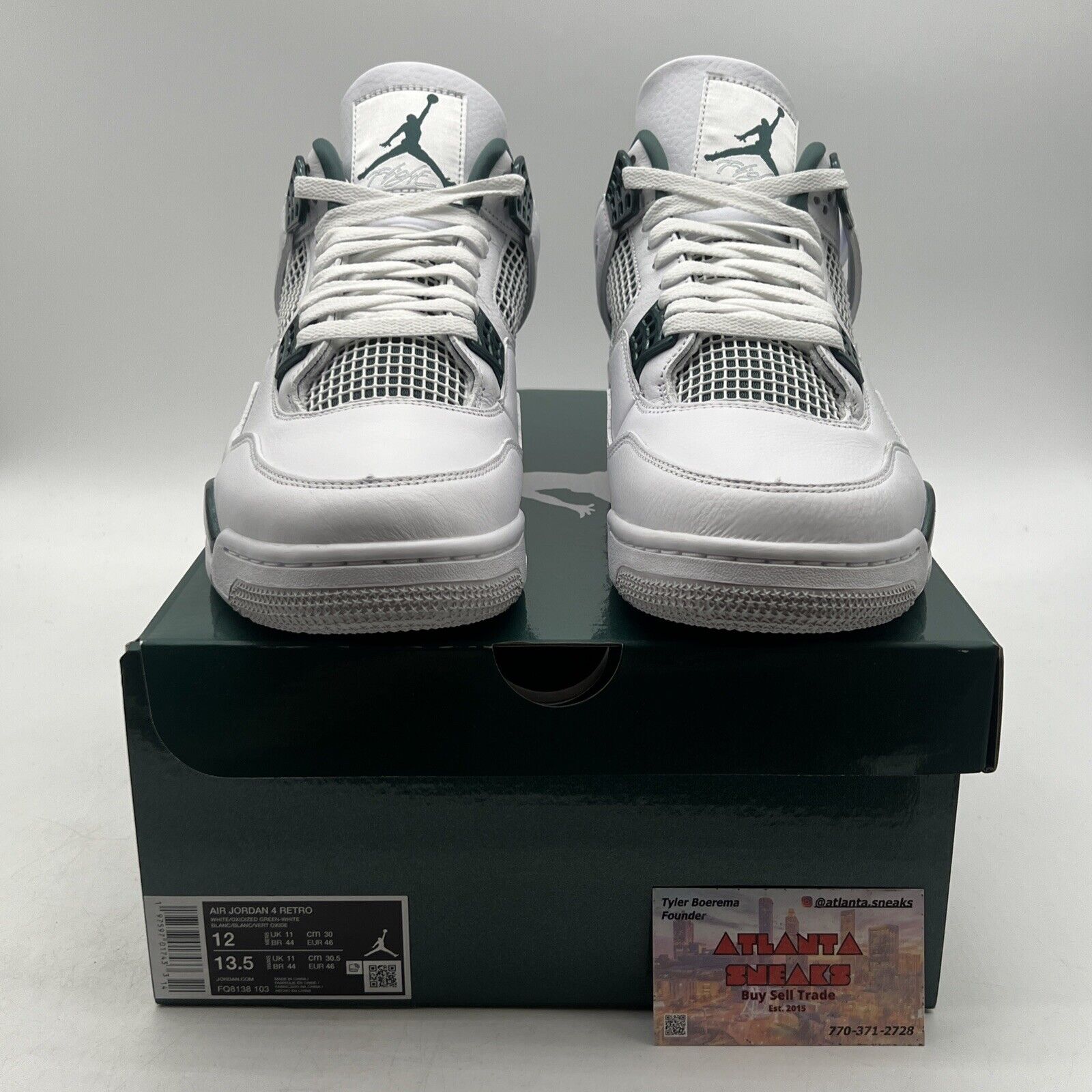 Size 12 - Air Jordan 4 Retro Oxidized Green White Leather (FQ8138-103)