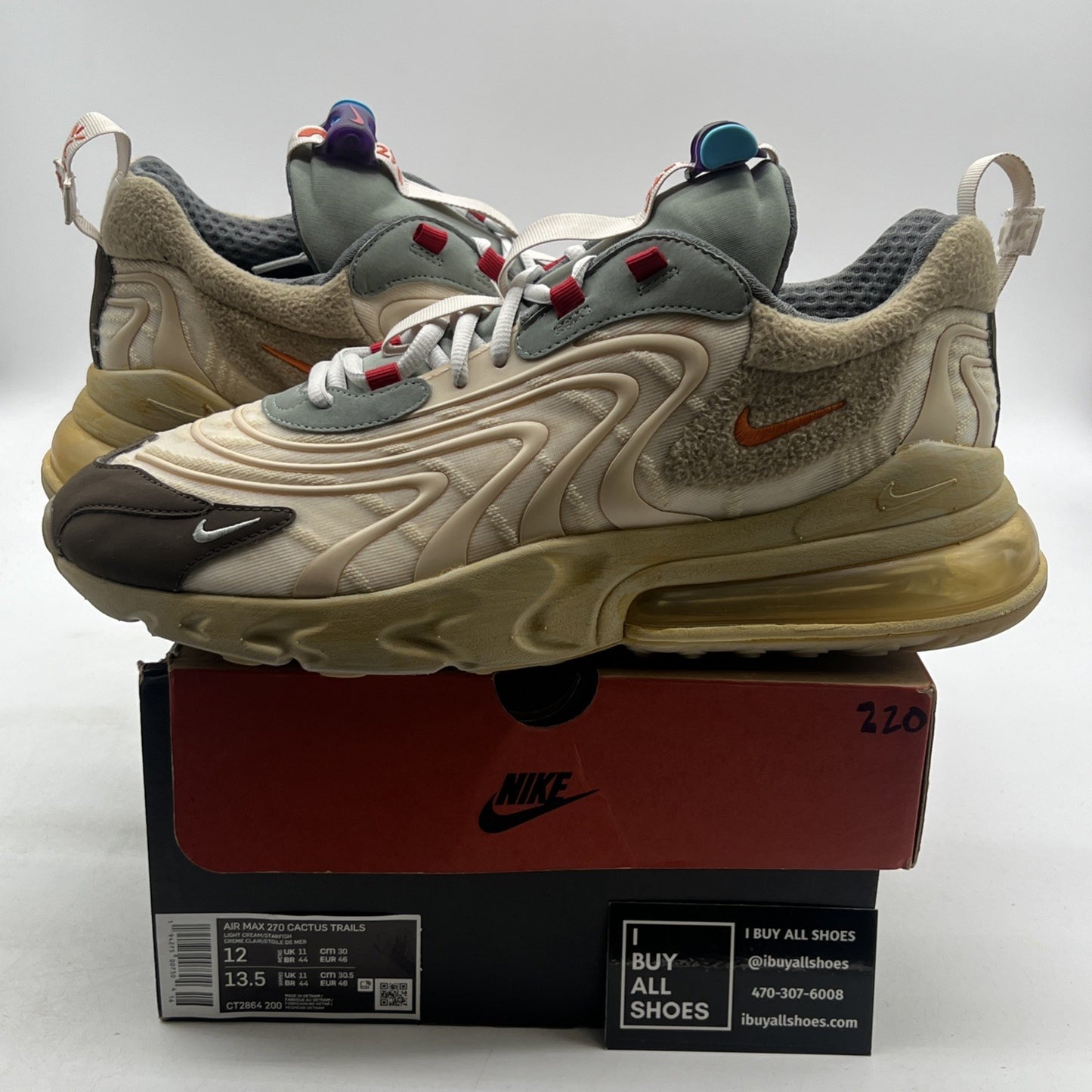Size 12 - Nike Travis Scott x Air Max 270 React ENG Cactus Trails (CT2864-200)