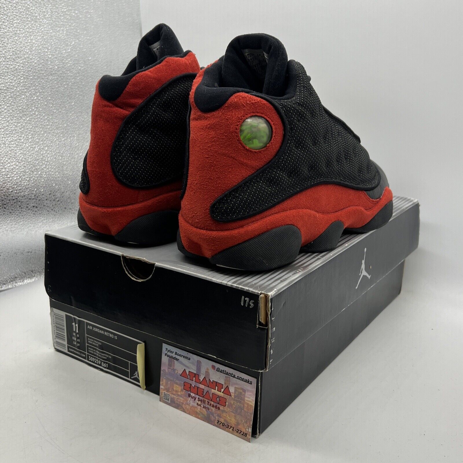 Size 11 - Air Jordan 13 Retro 2004 Bred Black Red Suede Leather (309259-061)