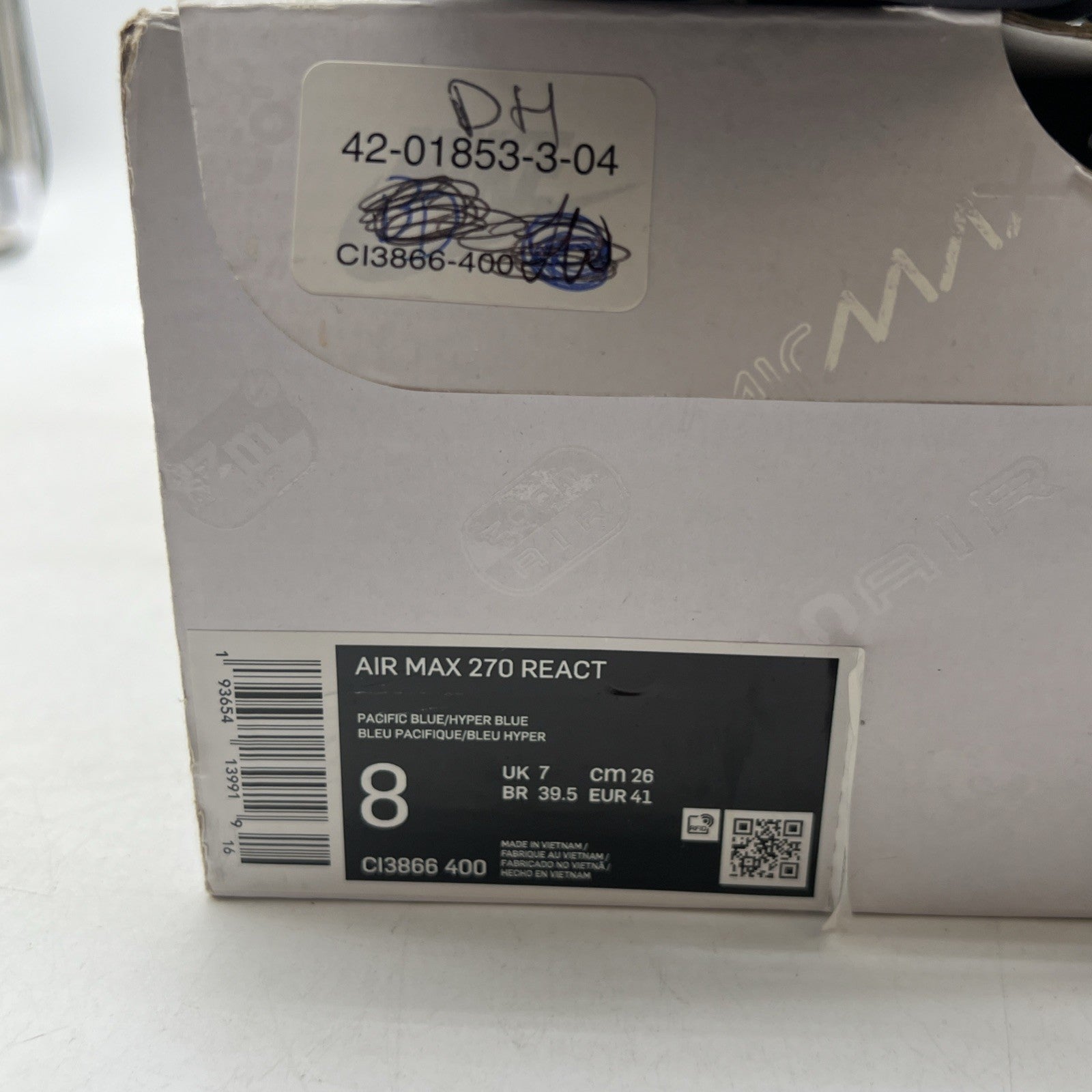Size 8 - Nike Air Max 270 React Pacific Blue (CL3866-400)