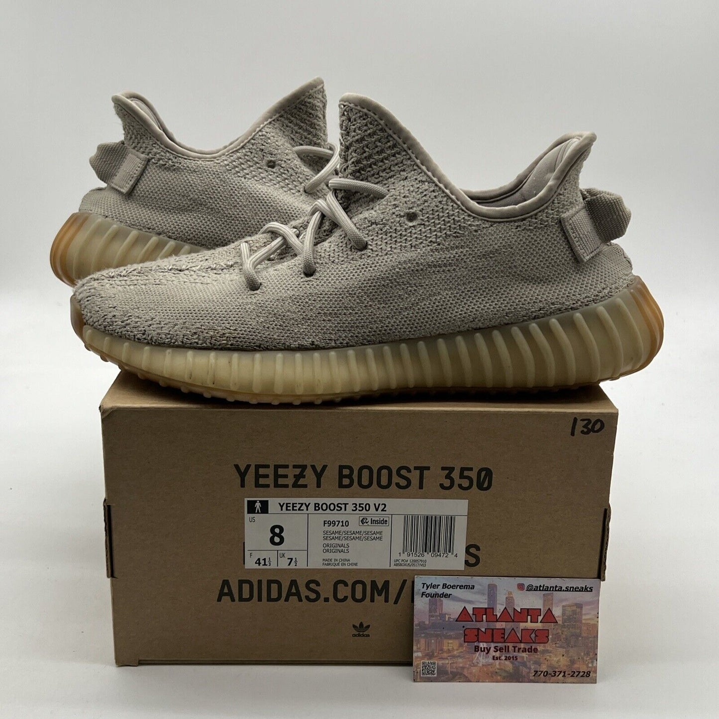 Size 8 - adidas Yeezy Boost 350 V2 Low Sesame (F99710)