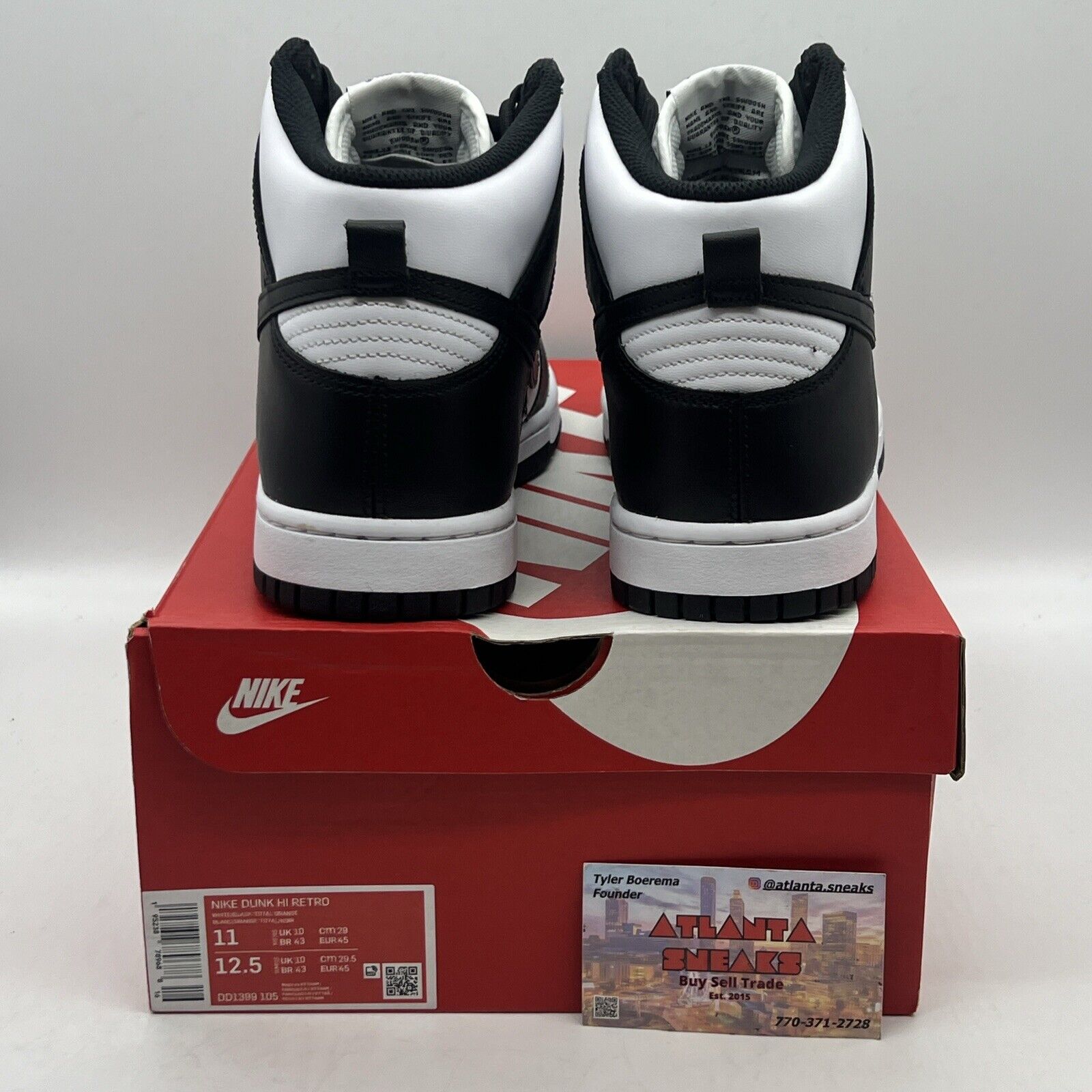 Size 11 - Nike Dunk High Black White Brand New Og All