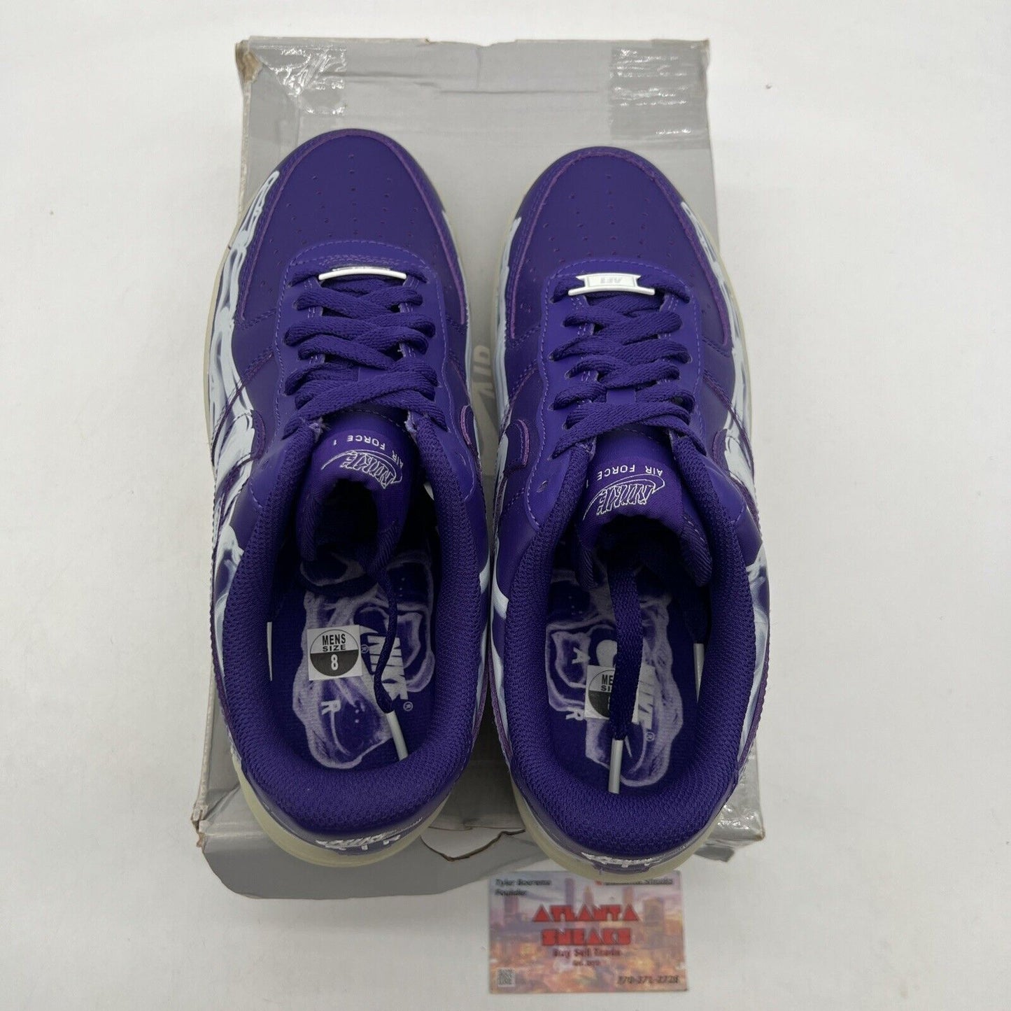 Size 8 - Nike Air Force 1 Low Purple Skeleton White Leather (CU8067-500)