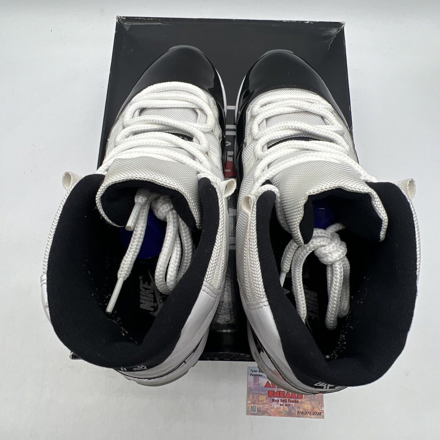 Size 10.5 - Jordan 11 Retro High Concord Black White Leather (378037-100)