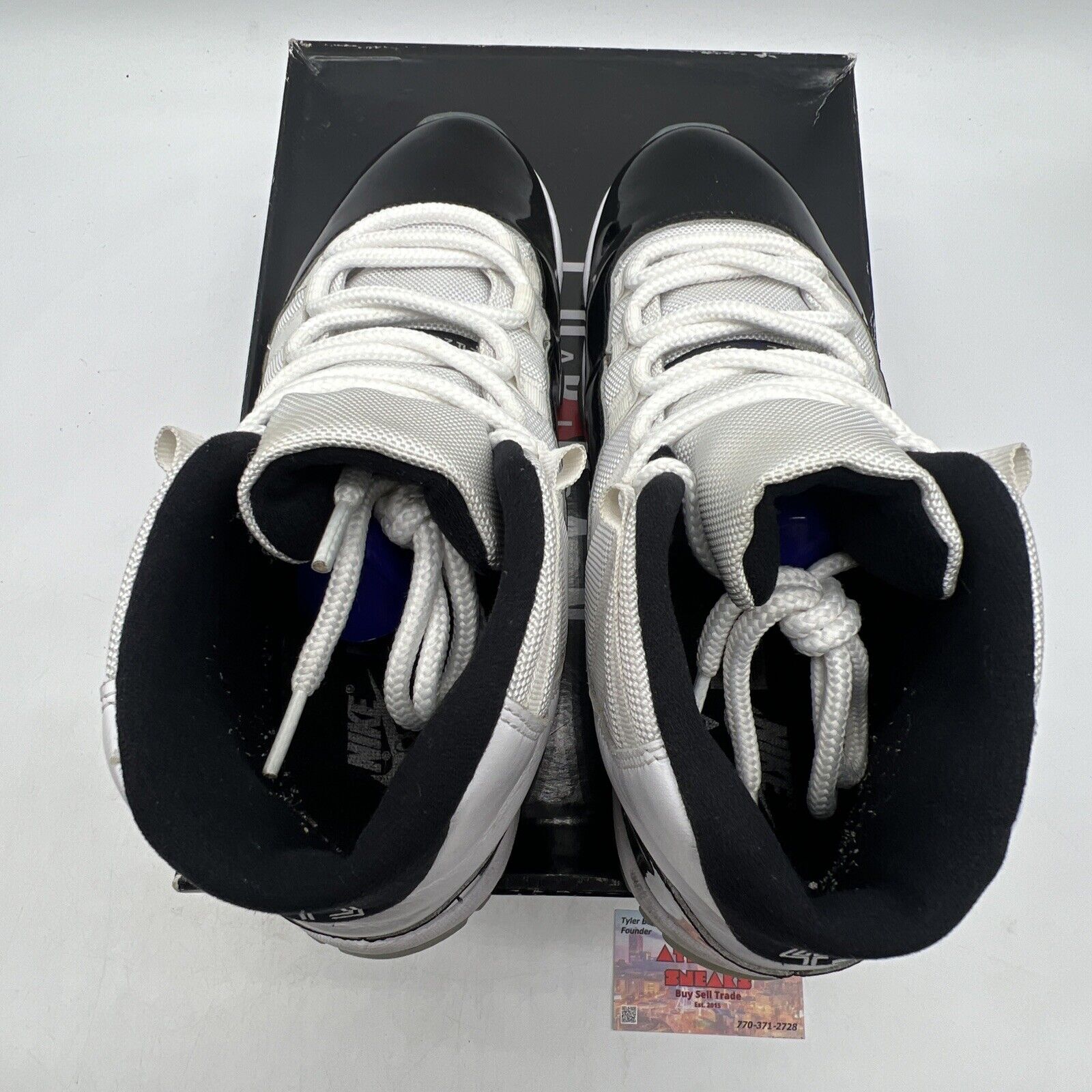 Size 10.5 - Jordan 11 Retro High Concord Black White Leather (378037-100)