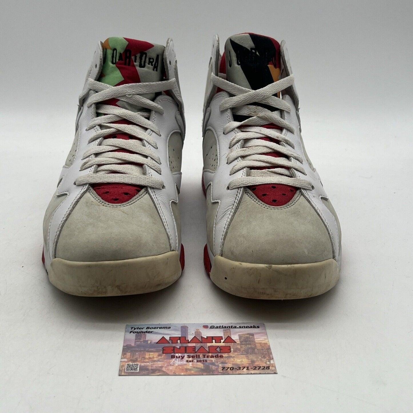 Size 10 - Air Jordan 7 Retro 2015 Hare White Tan Suede Red (304775-125)