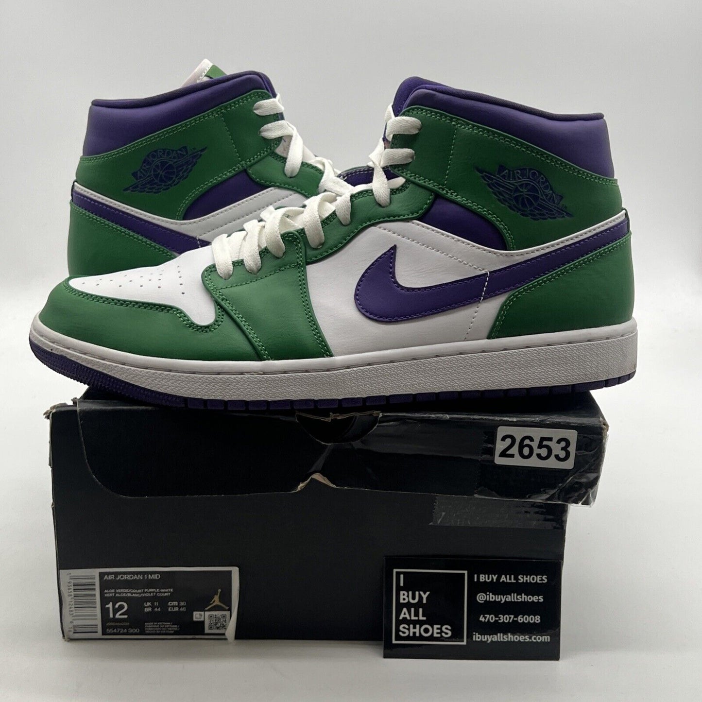 Size 12 - Air Jordan 1 Mid Hulk (554724-300)