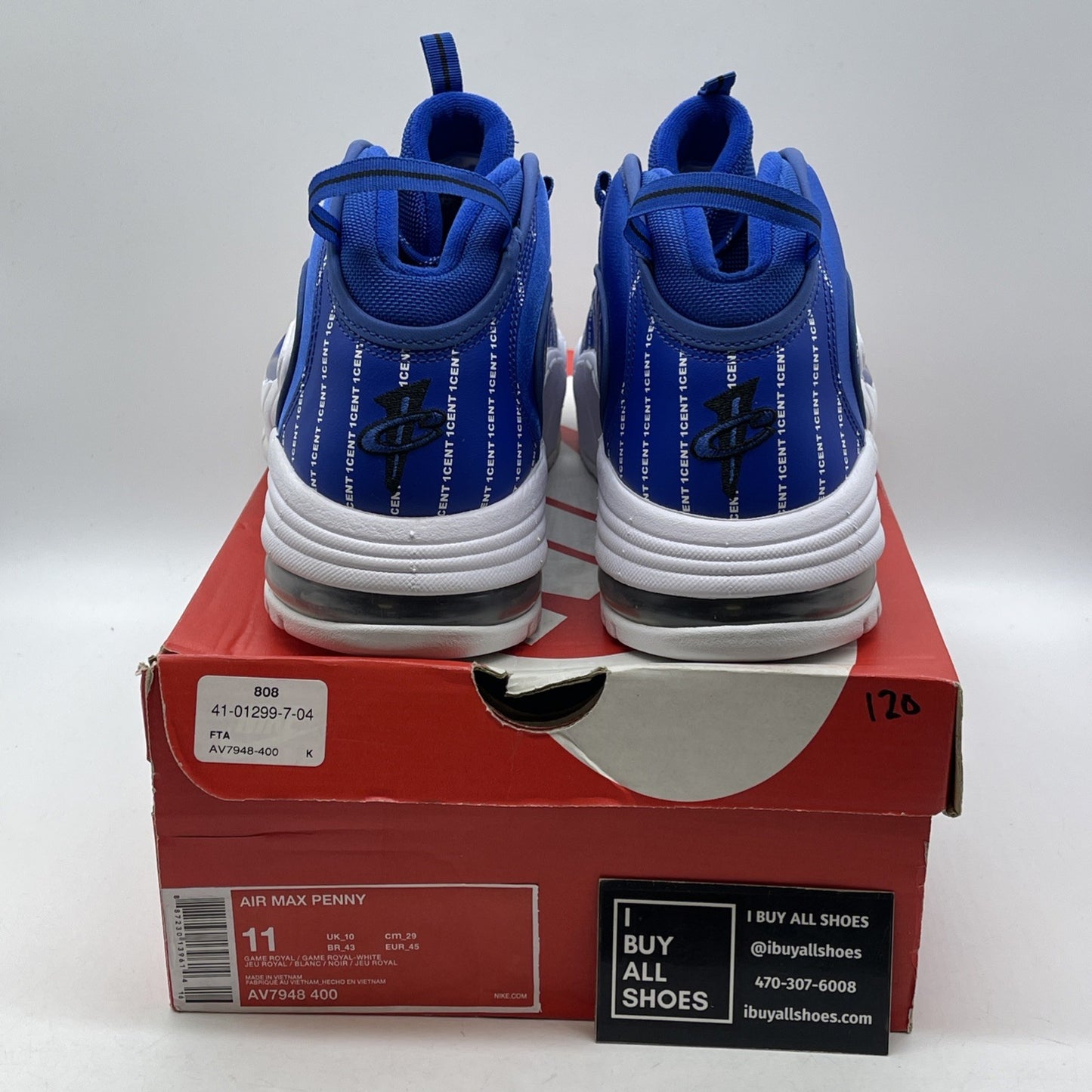Size 11 - Nike Air Penny 1 Pinstripe Blue Suede Leather (AV7948-400)