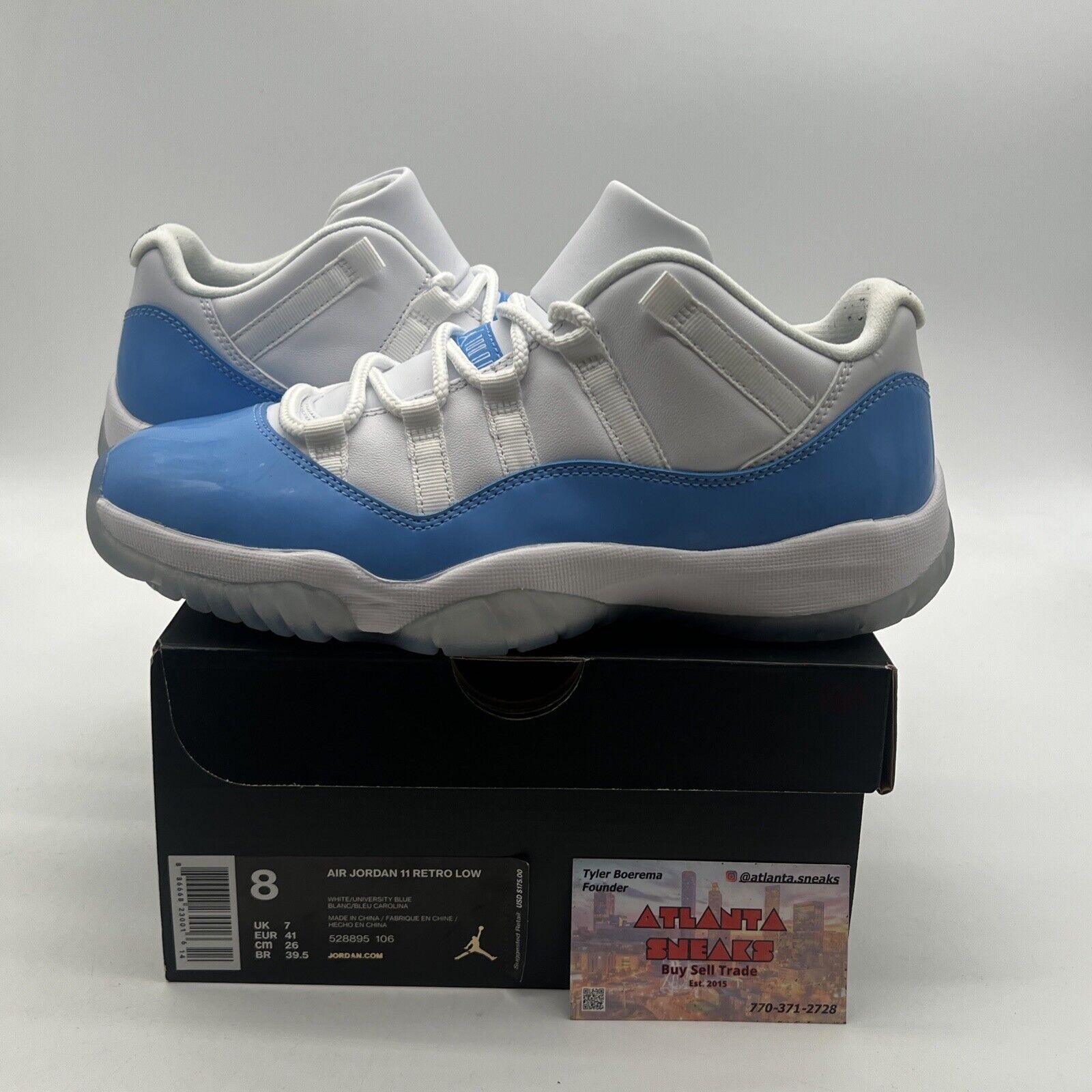 Size 8 - Air Jordan 11 Retro Low UNC 2017 (528896-106)