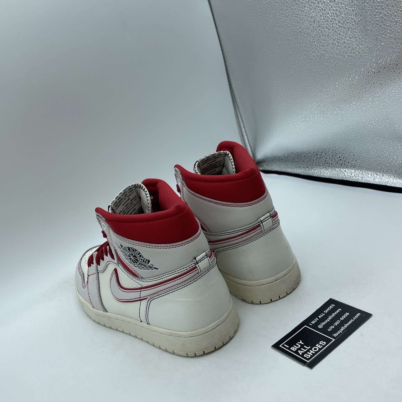 Size 9.5 - Air Jordan 1 Retro OG High Phantom Tan Red Leather (555088-160)
