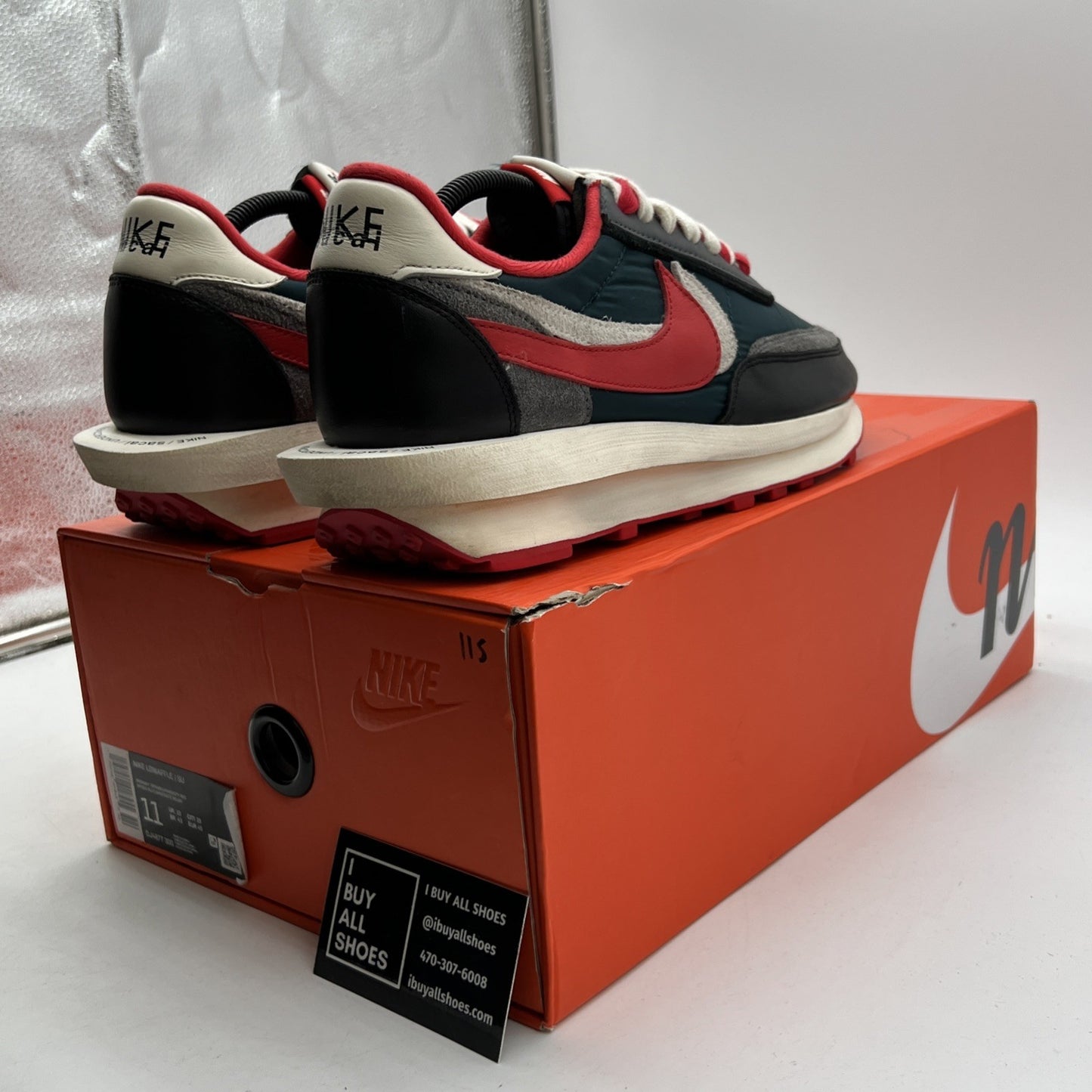 Size 11 - Nike sacai x Undercover x LDWaffle Midnight Spruce University Red