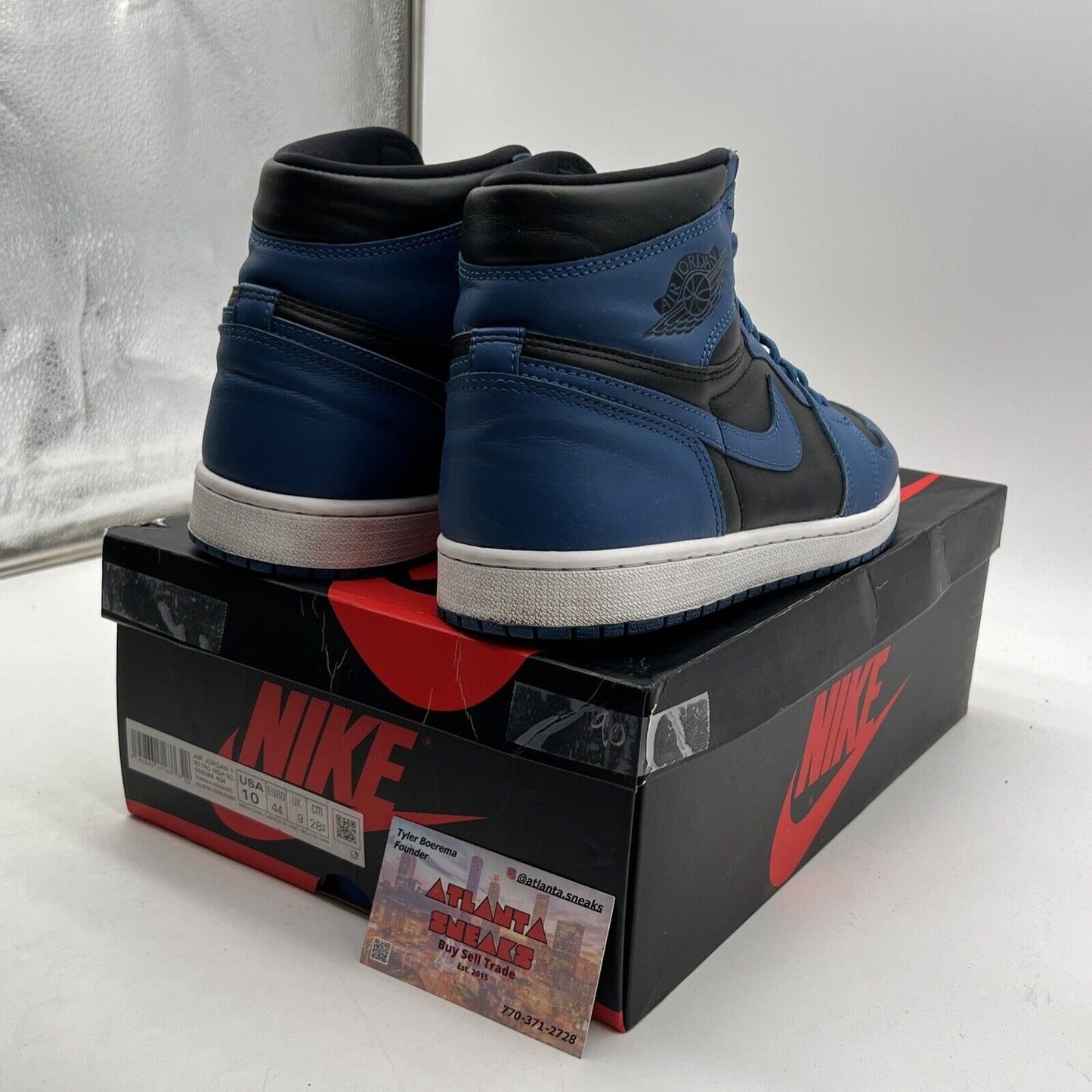 Size 10 - Jordan 1 Retro OG High Dark Marina Blue (555088-404)