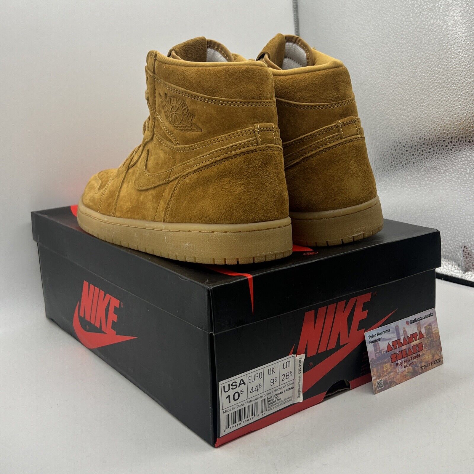 Size 10.5 - Air Jordan 1 Retro OG High Wheat Suede (555088-710)