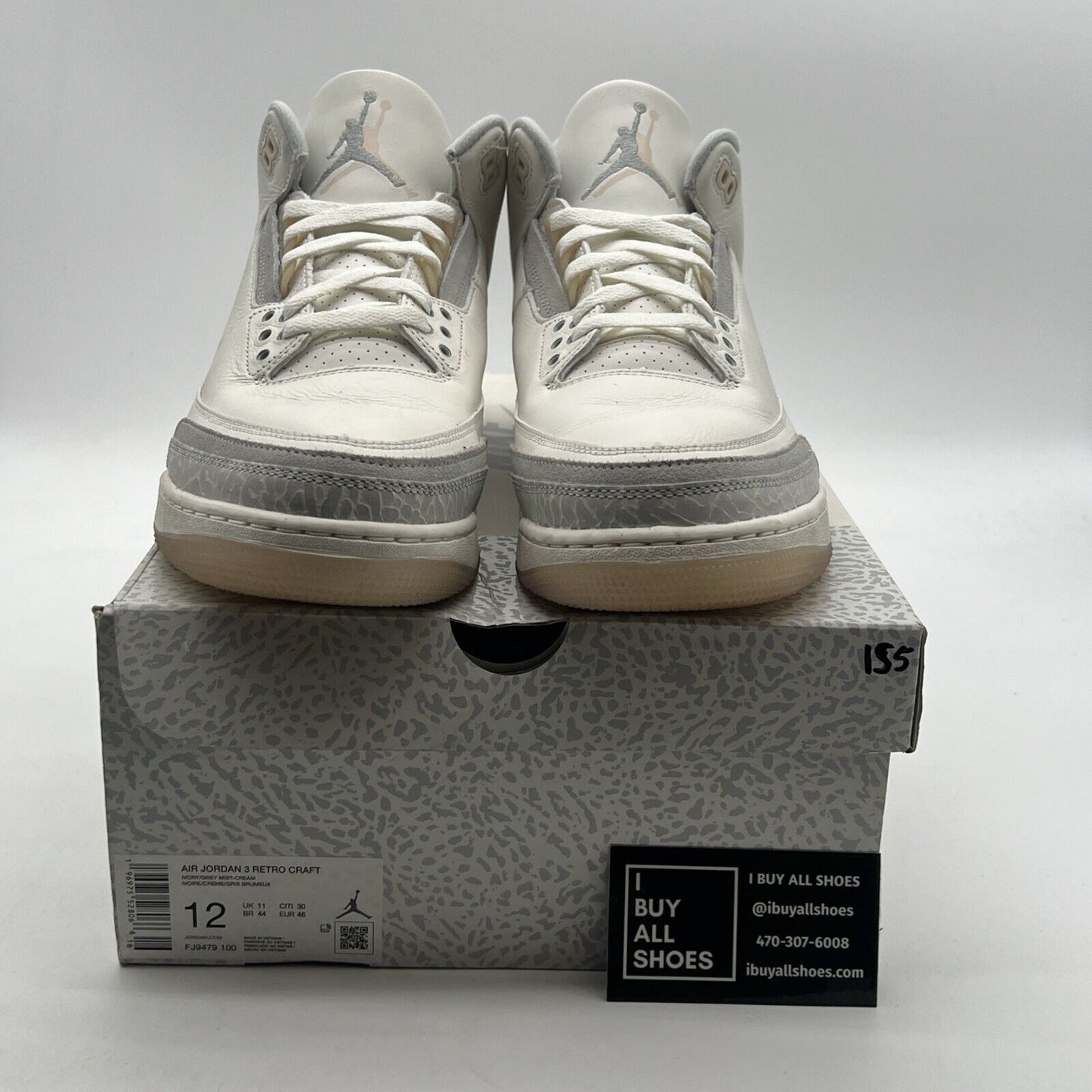 Size 12 - Air Jordan 3 Retro Craft Ivory/Grey White Leather (FJ9579-100)