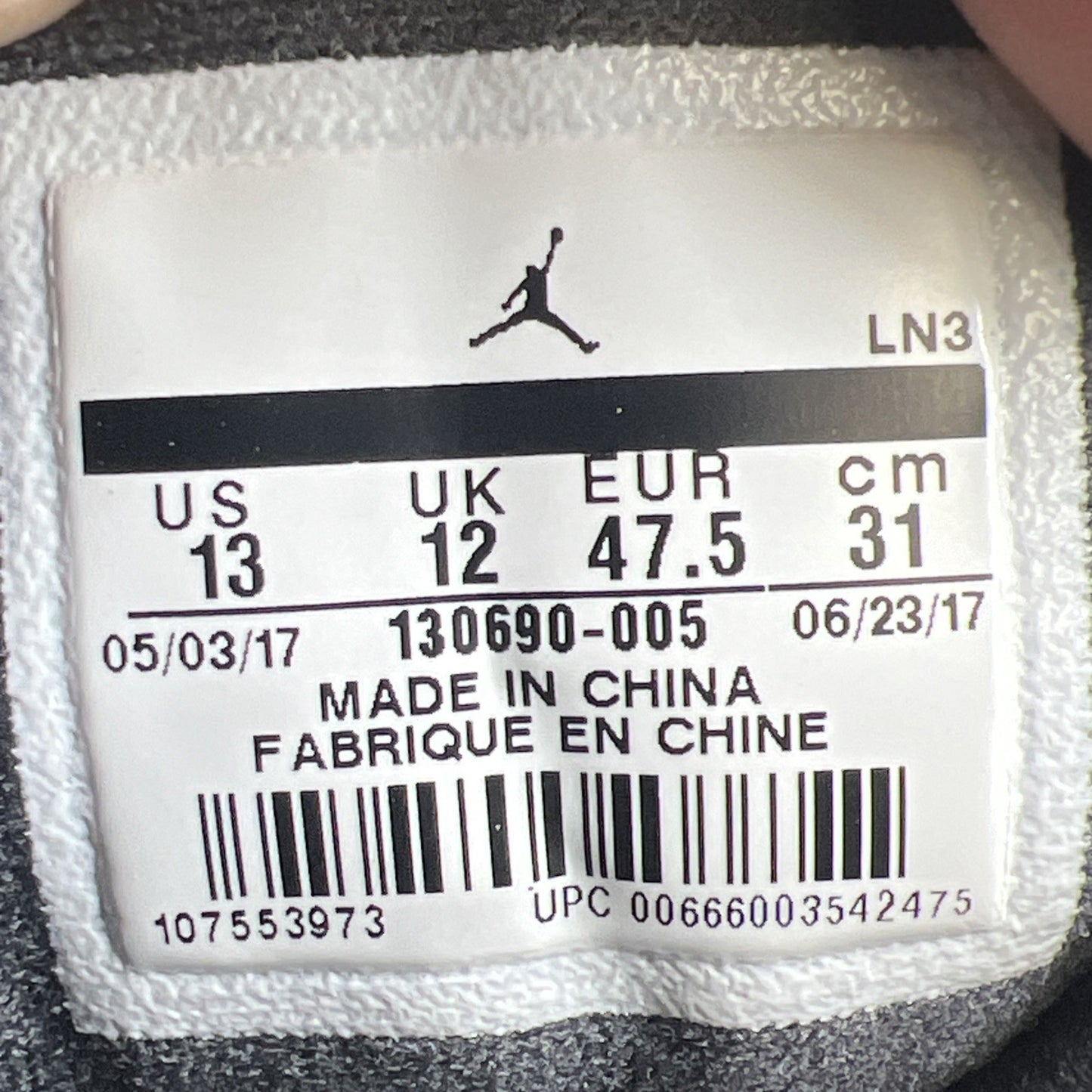 Size 13 - Air Jordan 12 Retro Dark Grey (130690-005)
