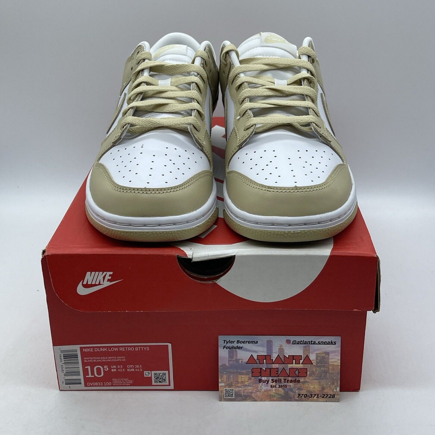 Size 10.5 - Nike Dunk Low Team Gold White Leather (DV0833-100)