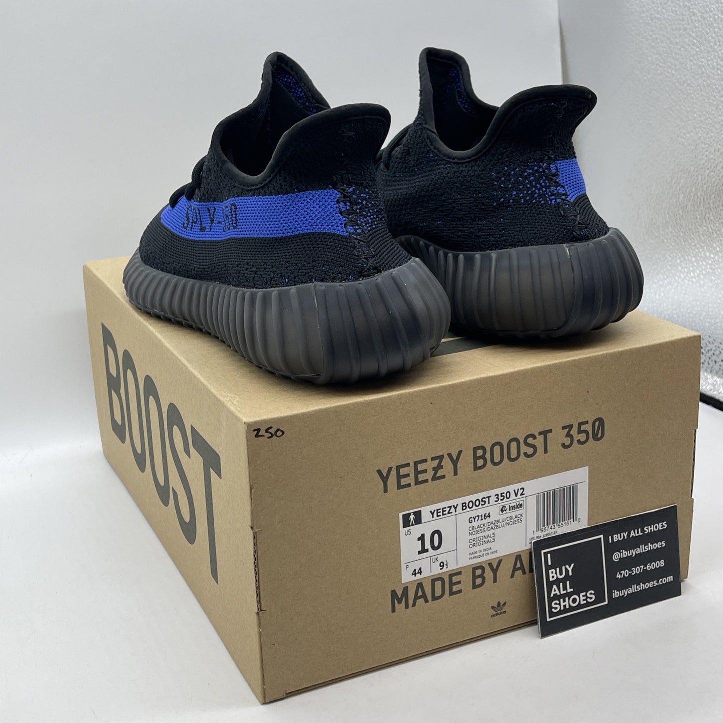 Size 10 - adidas Yeezy Boost 350 V2 Low Dazzling Blue Black Suede (GY7164)