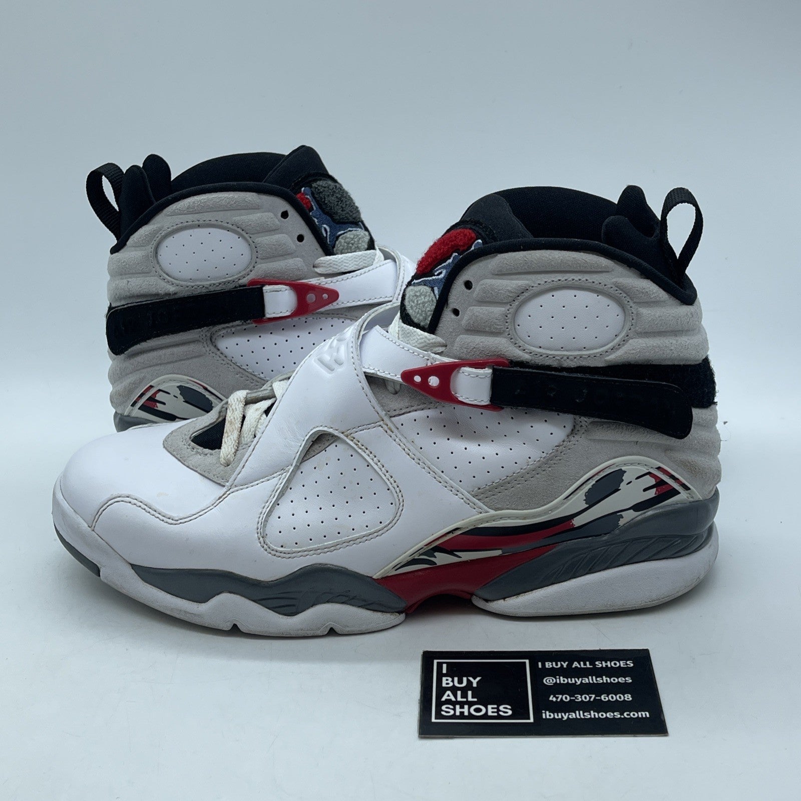 Size 9 - Jordan 8 Retro White 2013 Grey Suede Leather (305381-103)