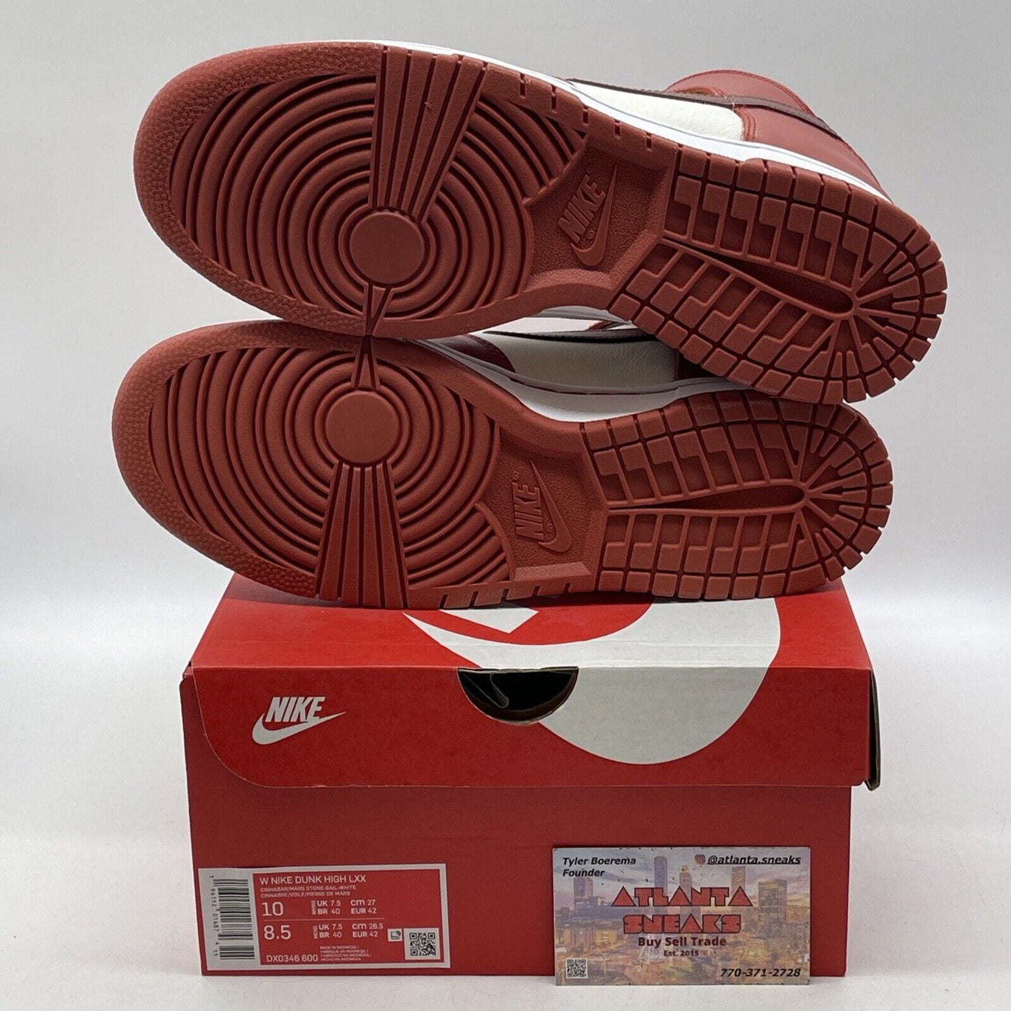 Size 10W - Nike Dunk LXX High Cinnabar Red White Leather (DX0346-600)