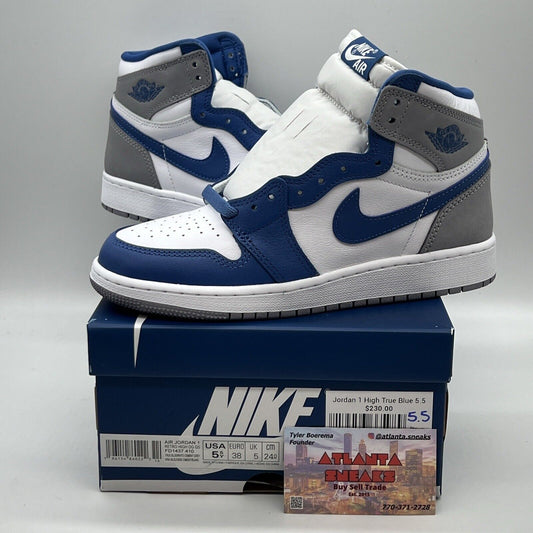 Jordan 1 Retro High OG True Blue (GS) Big Kids' Shoes True Blue-White FD1437-410