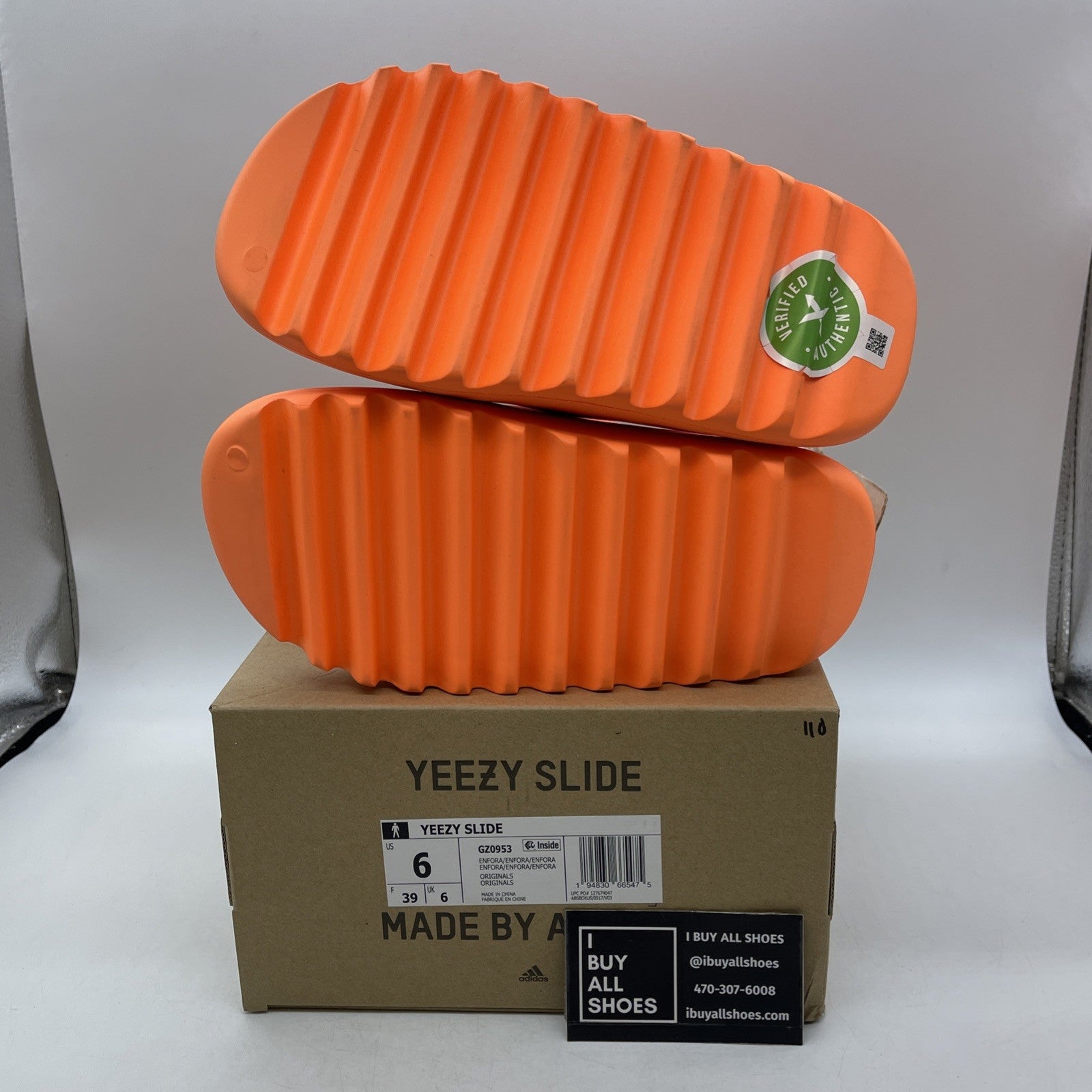 Size 6 - adidas Yeezy Slide Orange Enflame (GZ0953)