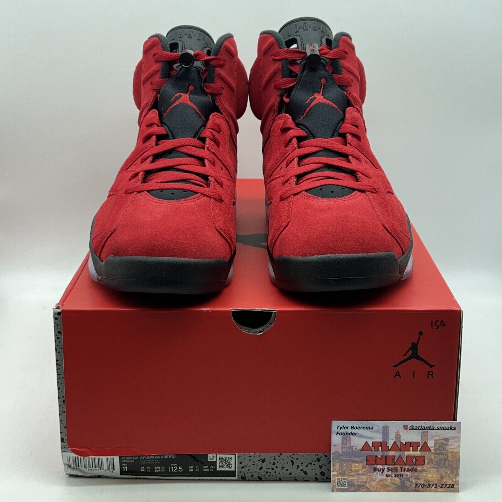 Size 11 - Air Jordan 6 Retro Toro Bravo Black Red Suede (CT8529-600)