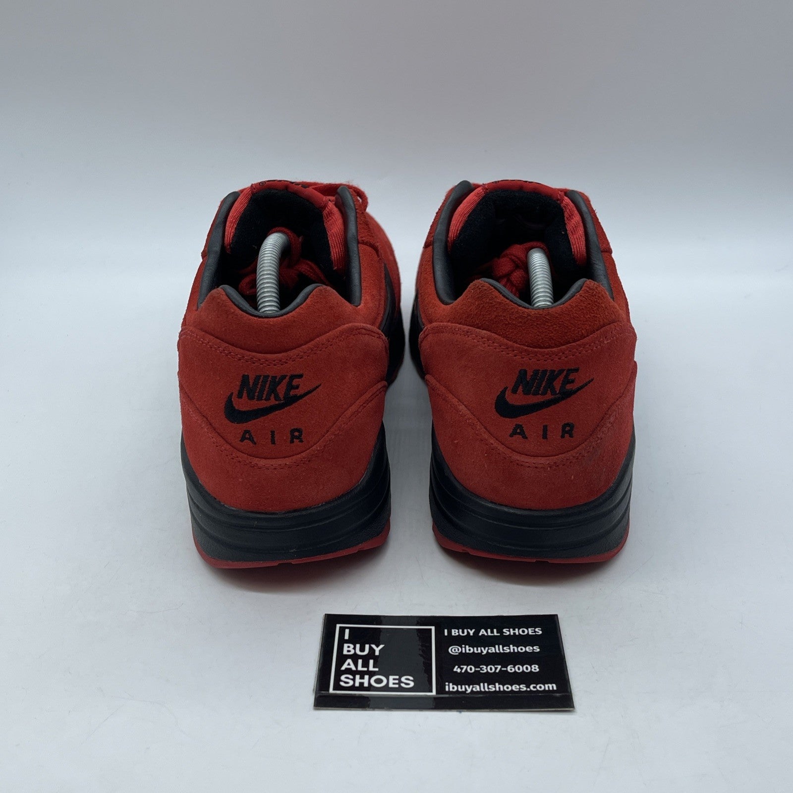 Size 13 - Nike Air Max 1 Prm Pimento Red White Suede Leather (512033-610)